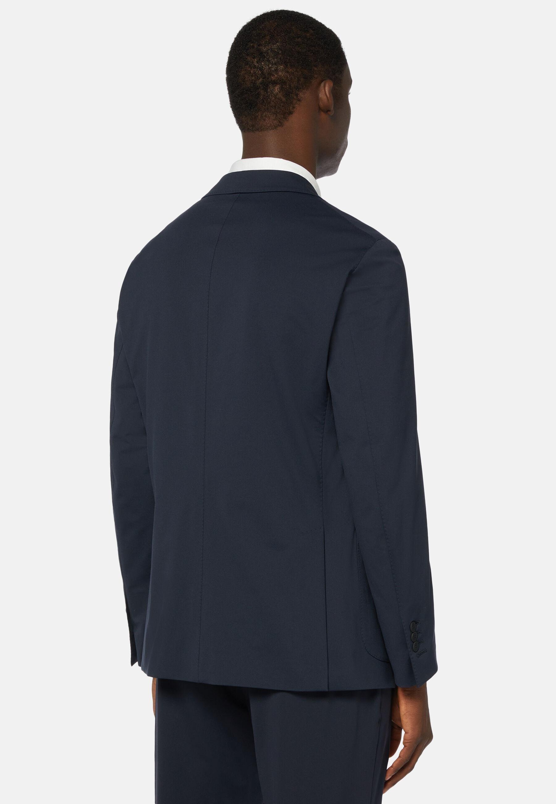 Blazer in Navy Nylon Stretch B-Tech, Navy blue, large image number 3