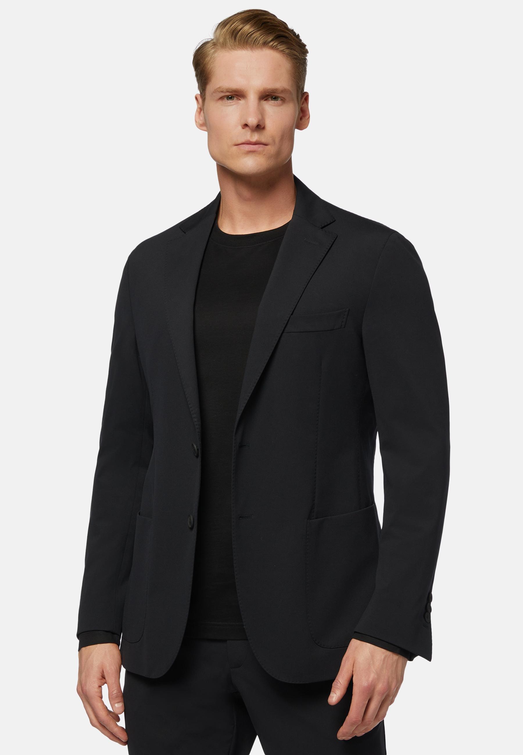 BTech Black Stretch Nylon Blazer Black, 3901_BLAC, large image number 0