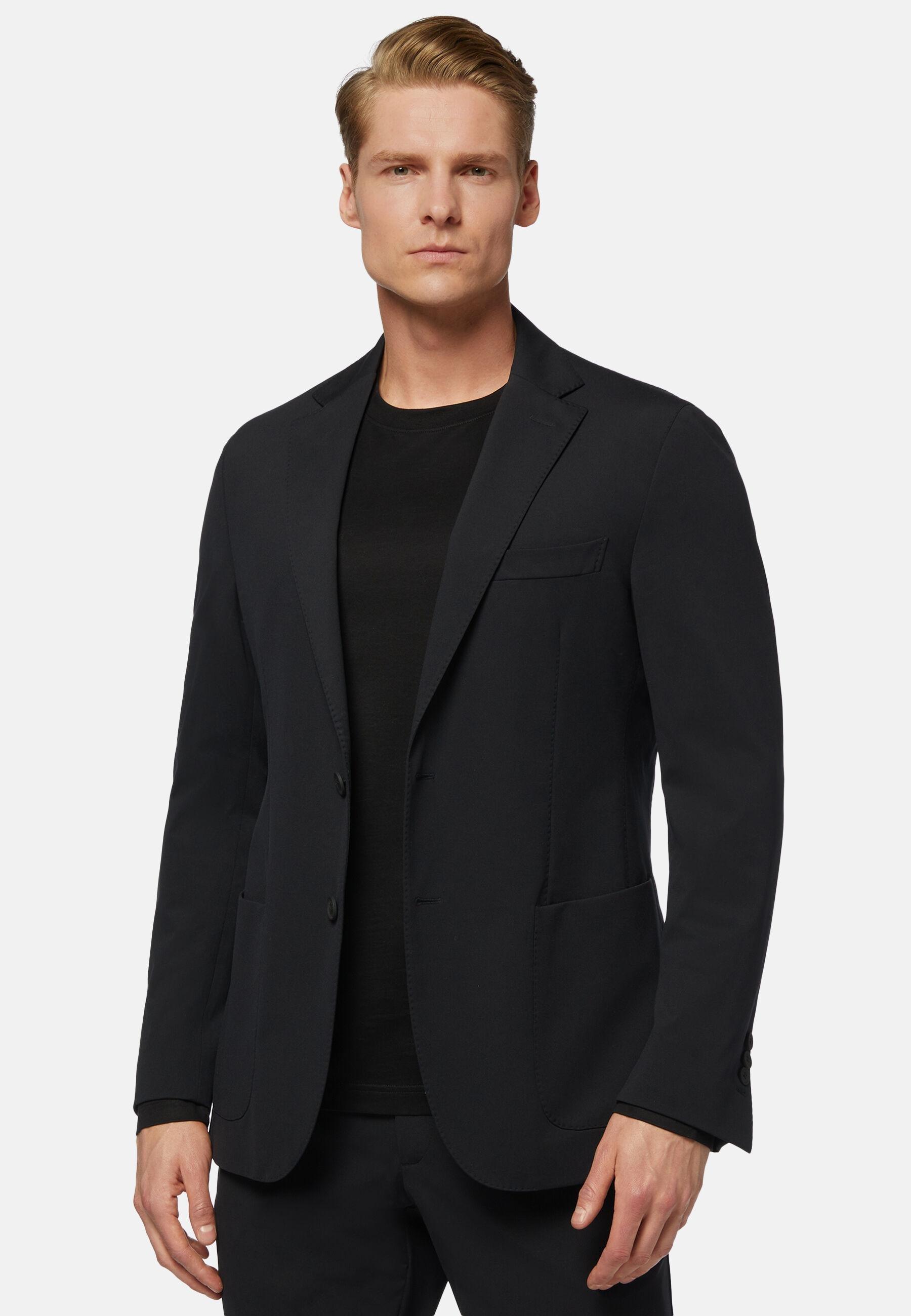 BTech Black Stretch Nylon Blazer Black, 3901_BLAC, large image number 1
