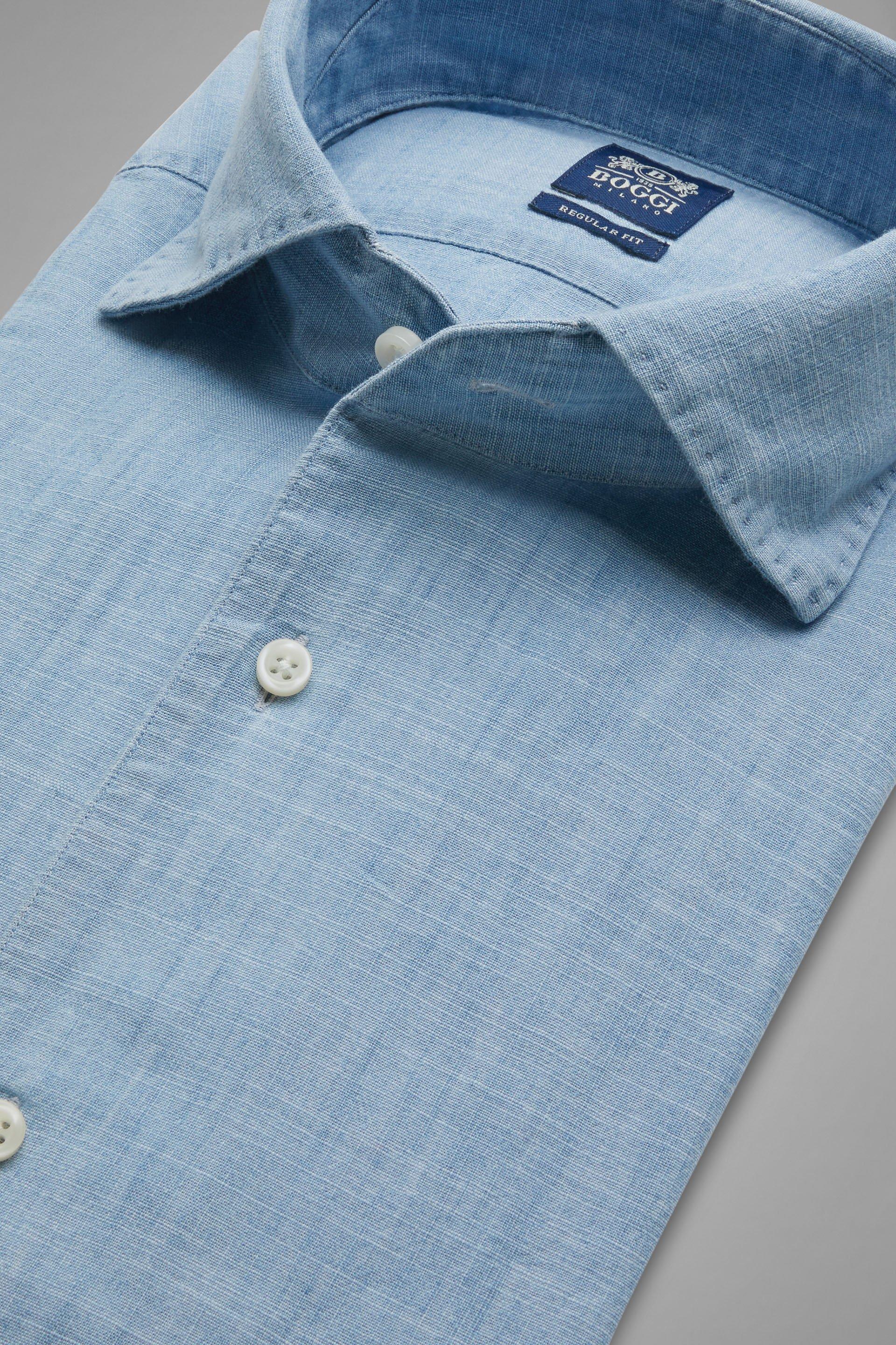 Denim Shirt With Cuban Collar, , large image number 6