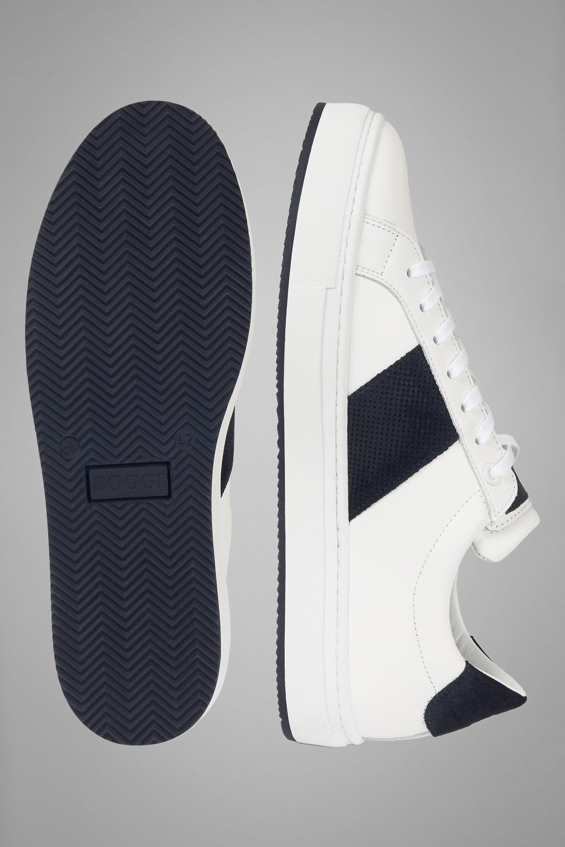 White Striped Leather Trainers, , large image number 2