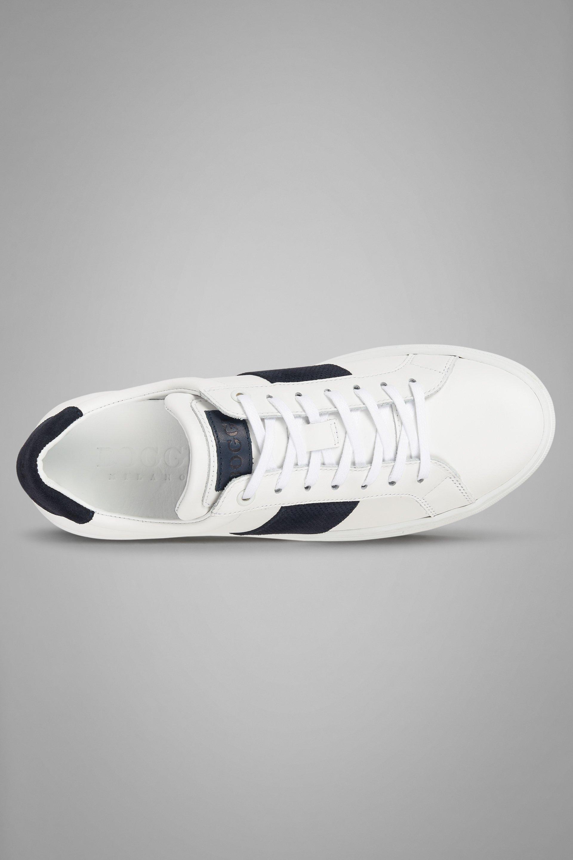 White Striped Leather Trainers, , large image number 8