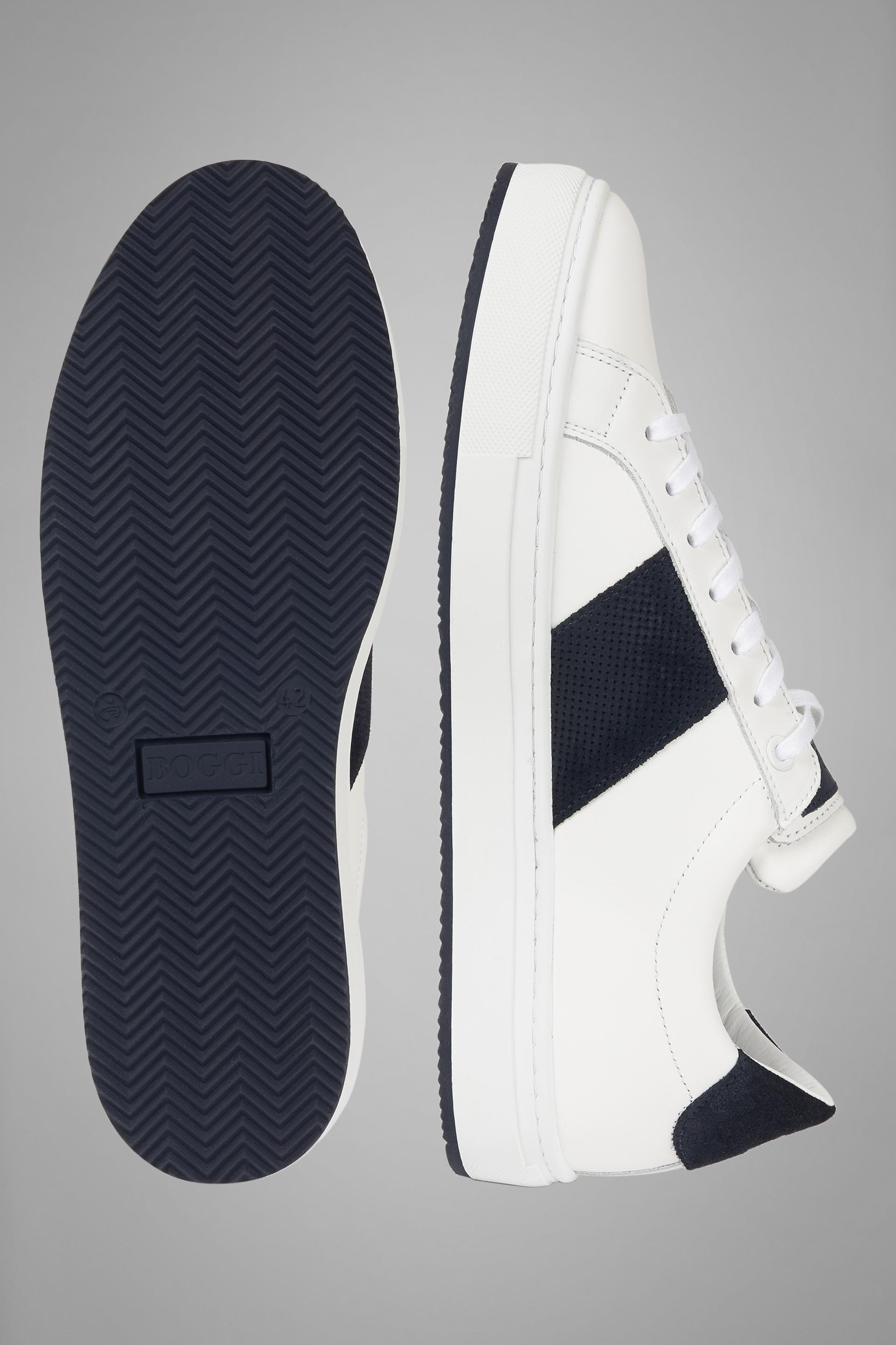 White Striped Leather Trainers, , large image number 9
