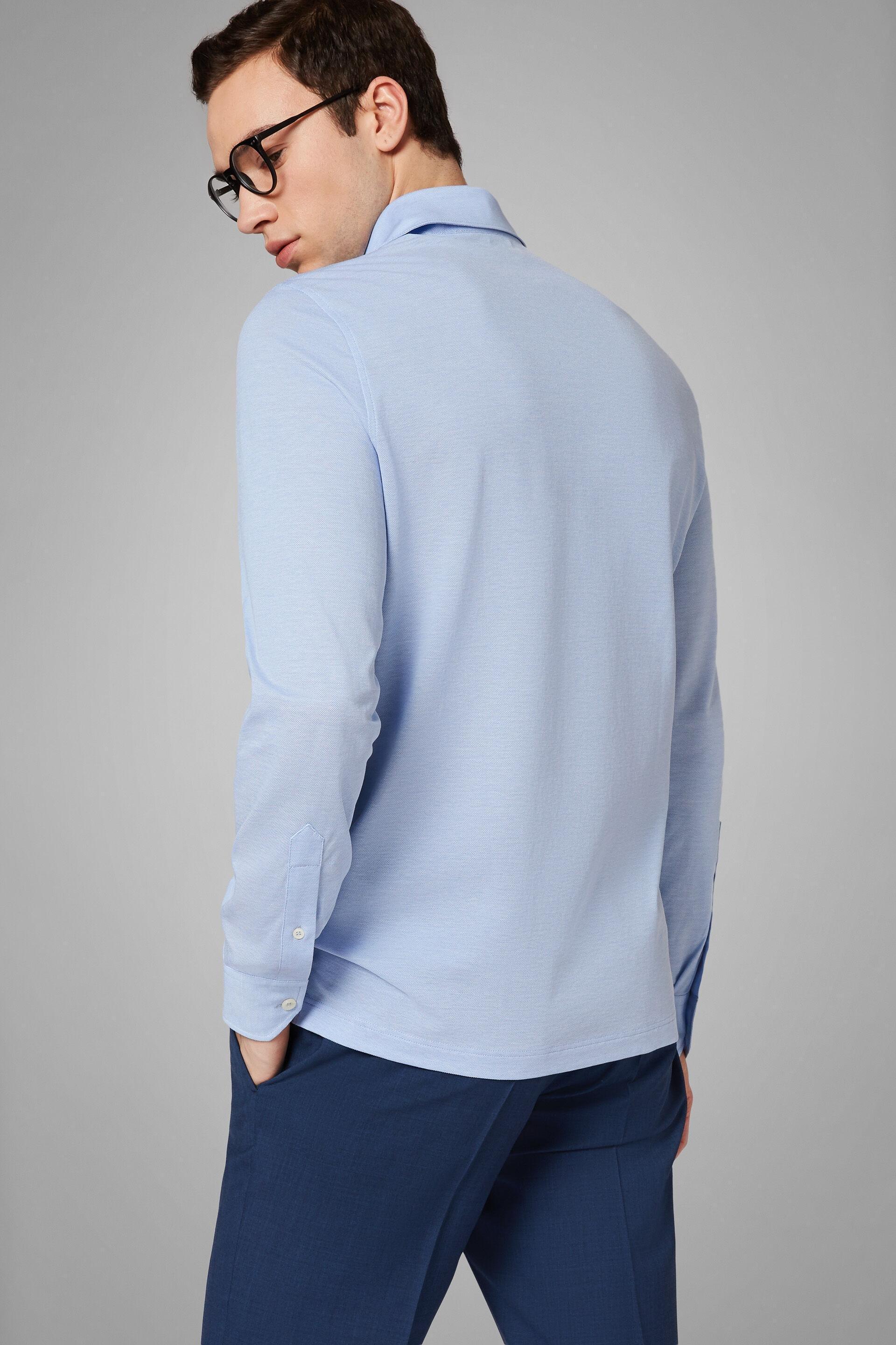 Blue Open Collar Casual Shirt, Light blue, large image number 1