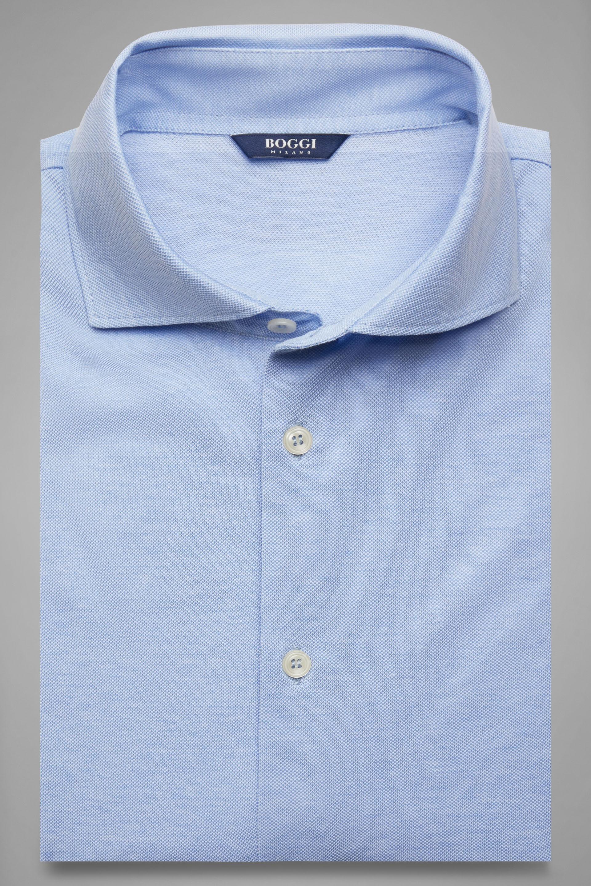Blue Open Collar Casual Shirt, Light blue, large image number 3