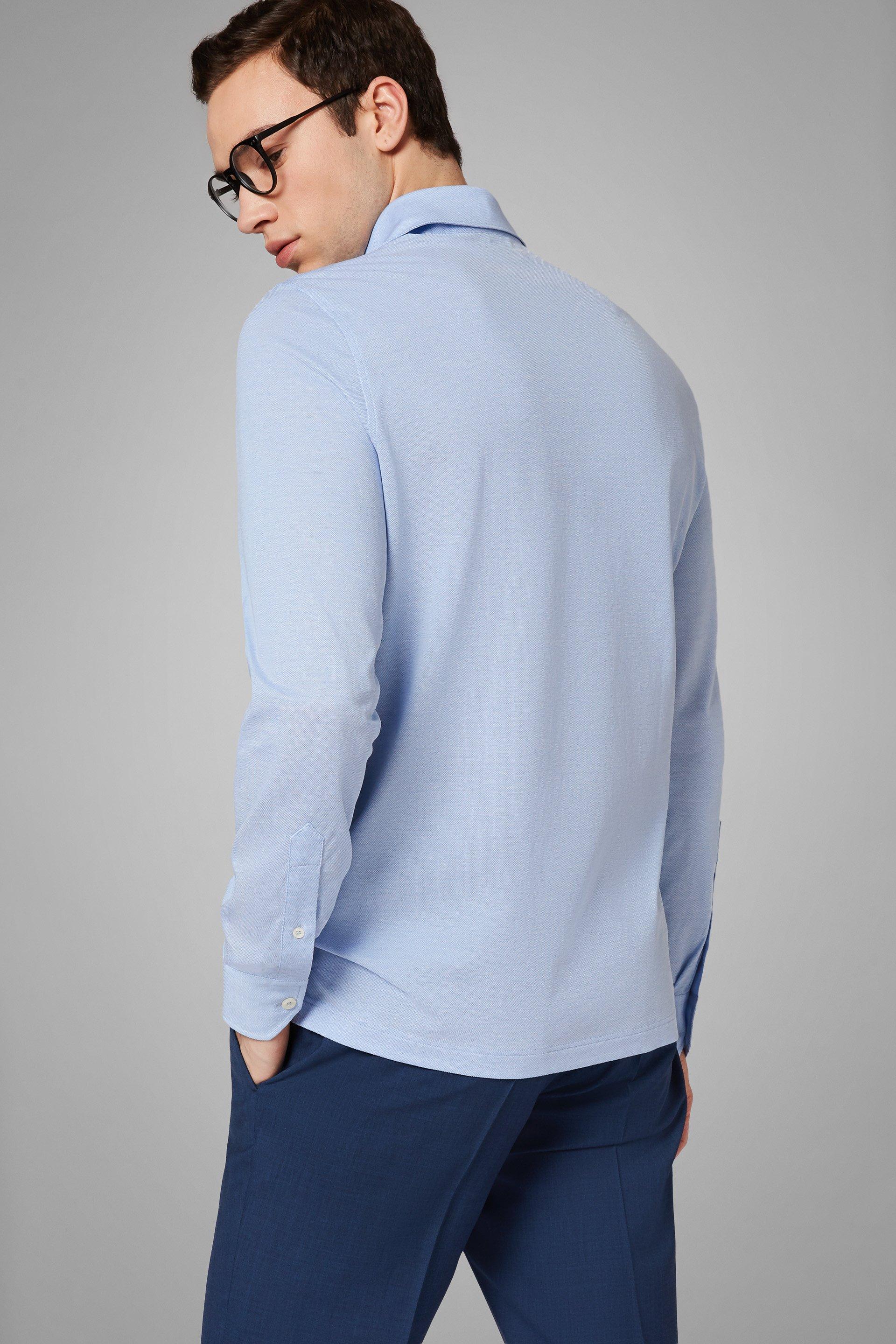 Blue Open Collar Casual Shirt, Light blue, large image number 7