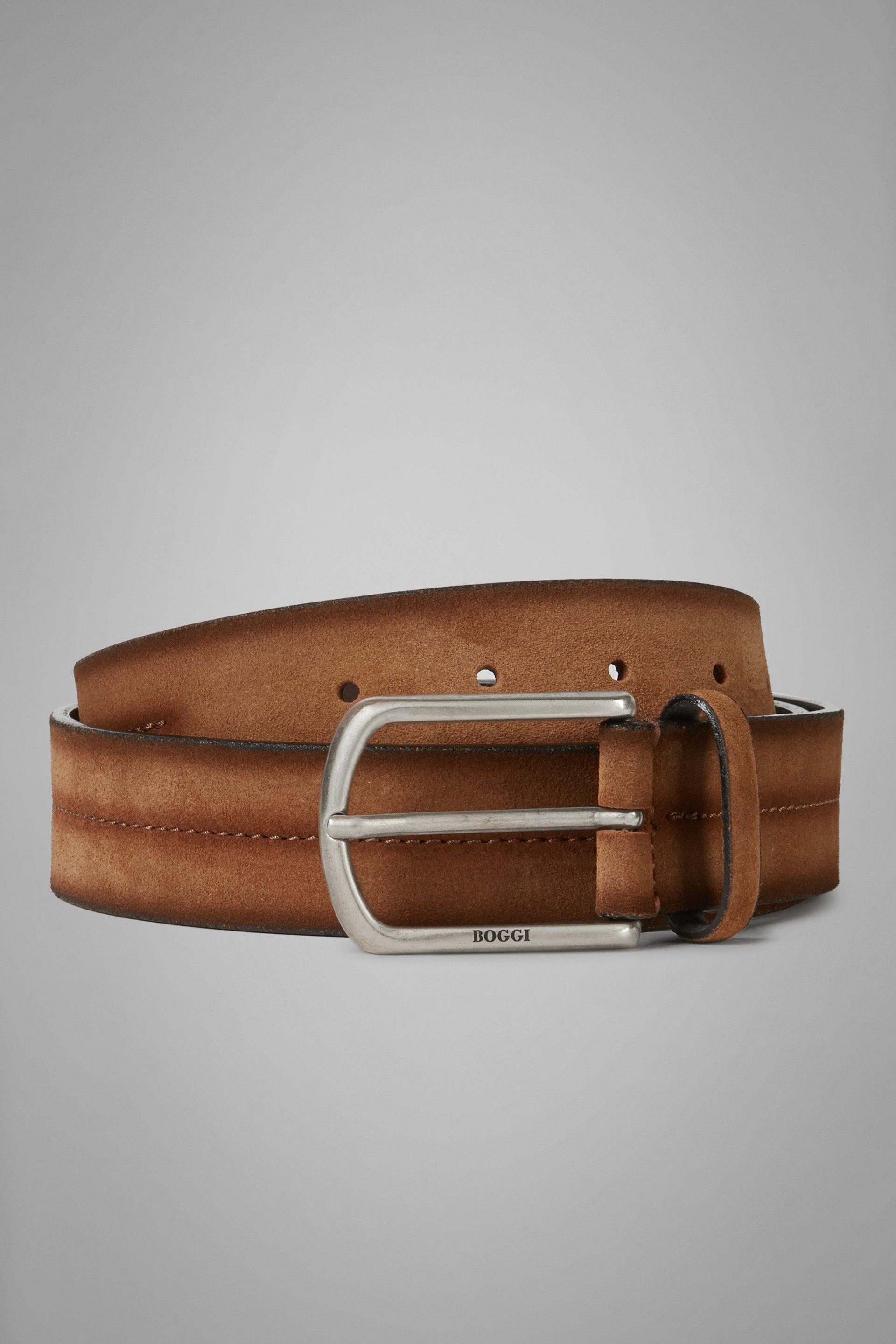 Brown Suede Belt With Stamped Detail, , large image number 0