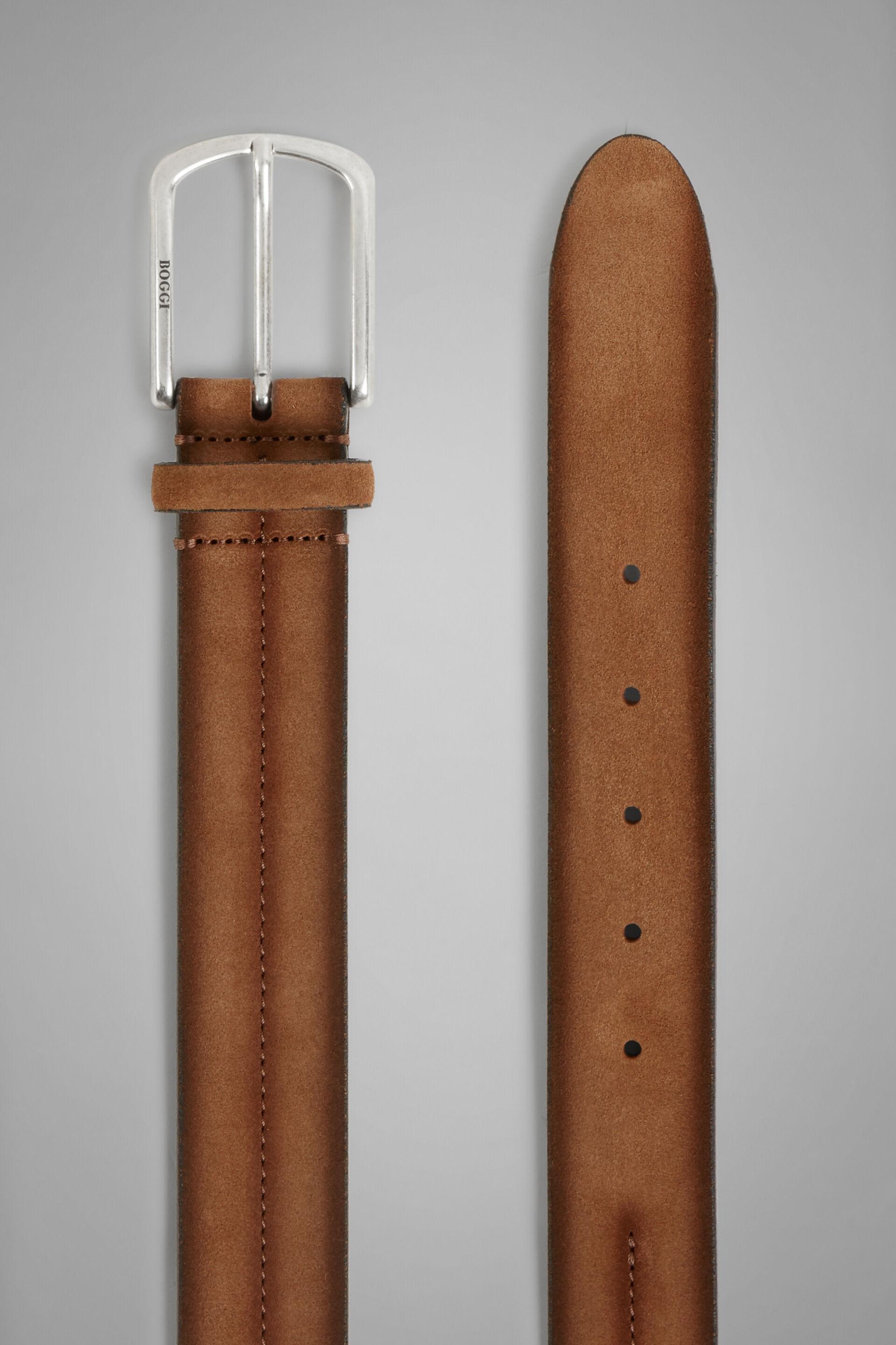 Brown Suede Belt With Stamped Detail, , large image number 1