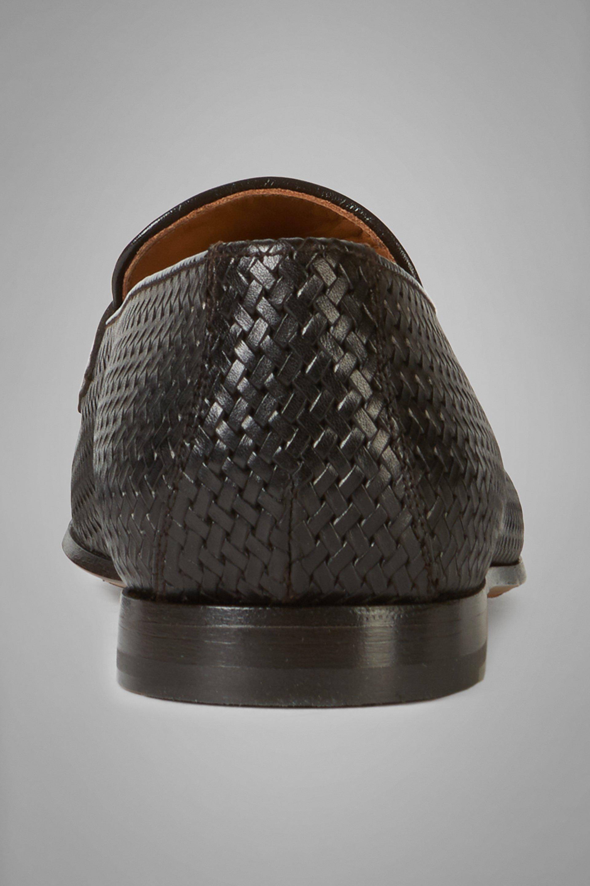 Brown Woven Leather Loafers, , large image number 5