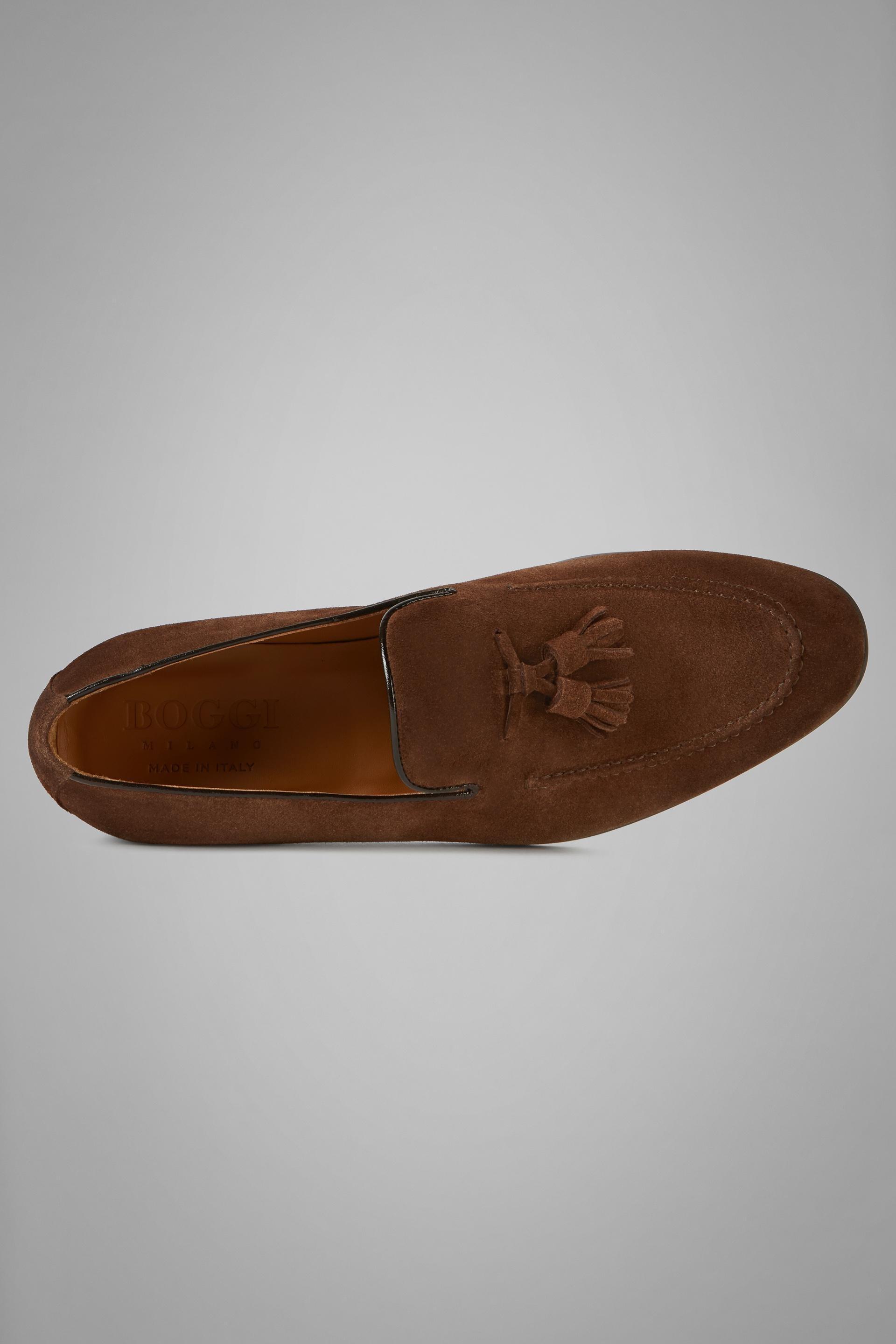 Brown Tassel Details Suede Loafers, , large image number 1