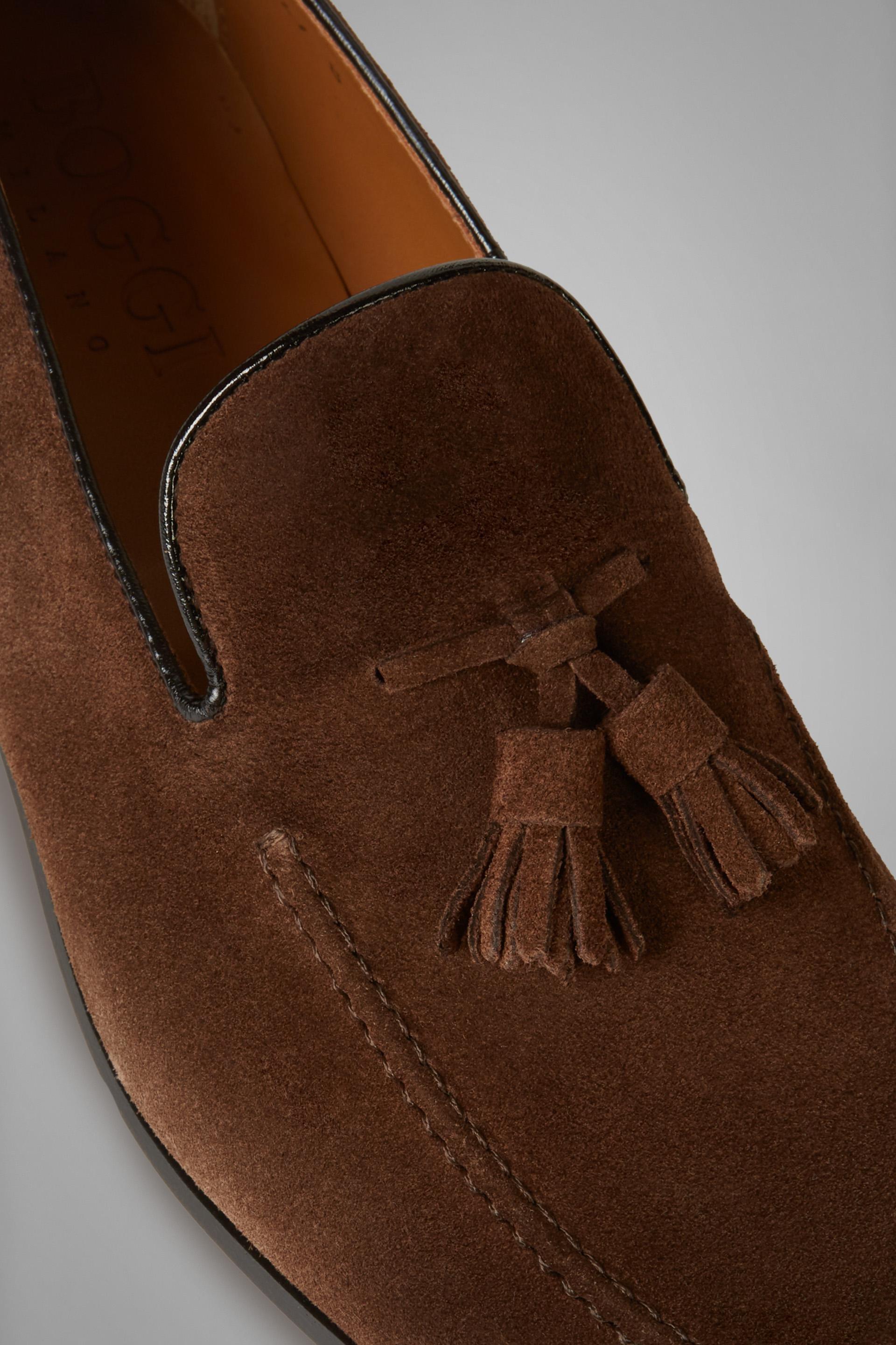 Brown Tassel Details Suede Loafers, , large image number 3