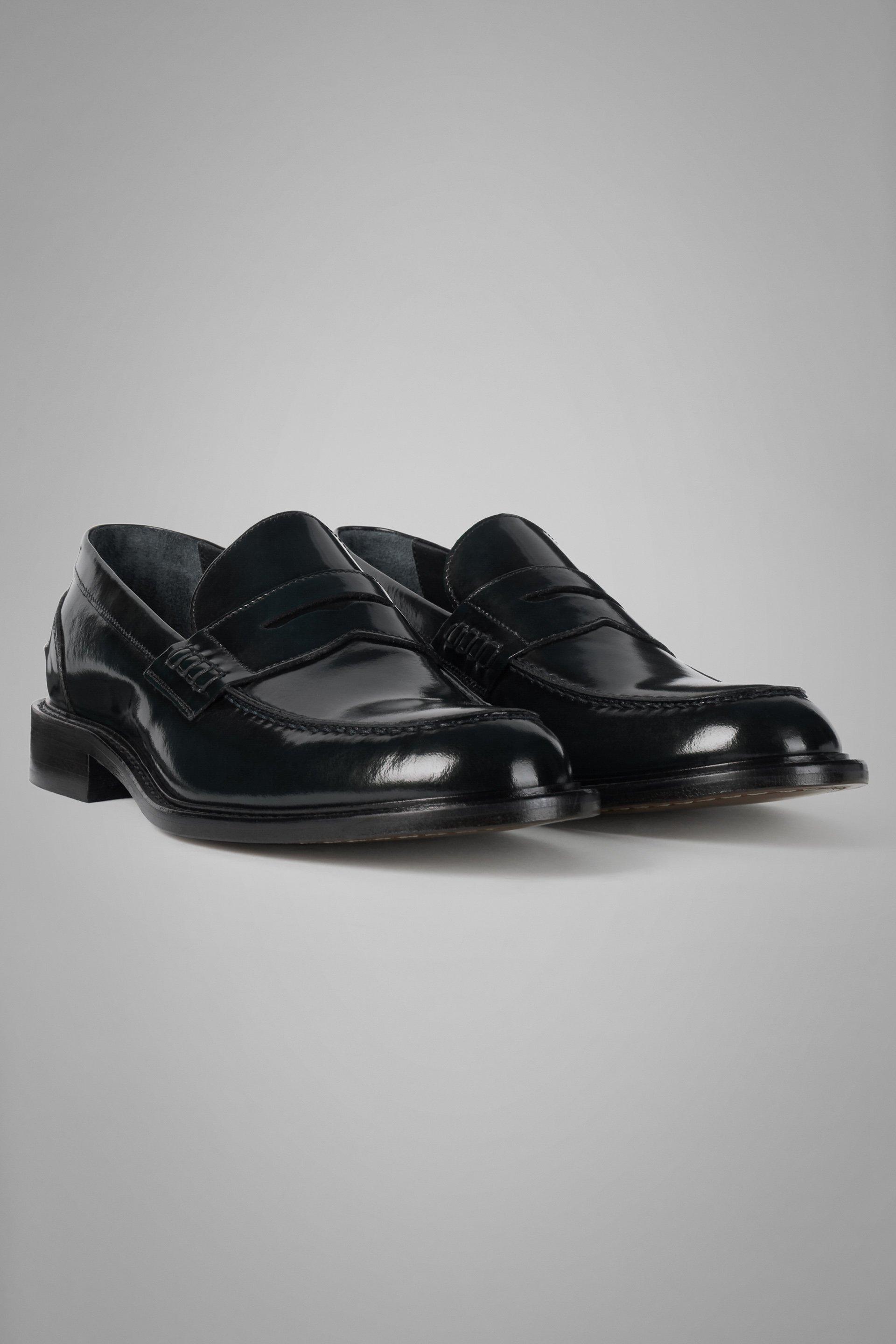 Navy Brushed Leather Loafers, , large image number 1