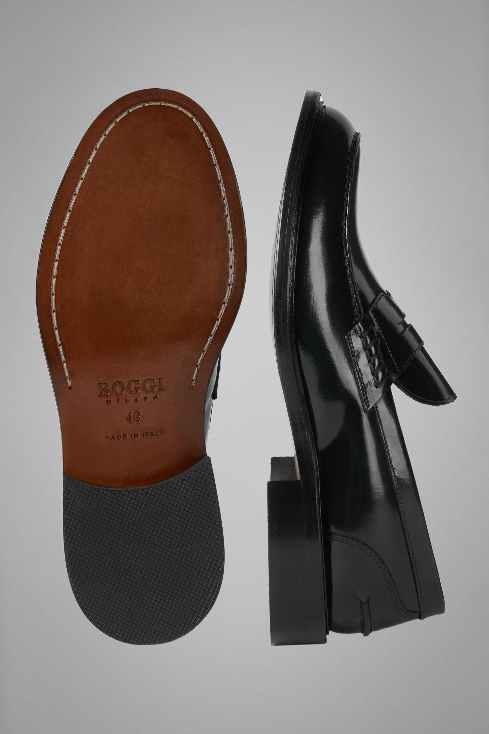 Navy Brushed Leather Loafers, , large image number 2