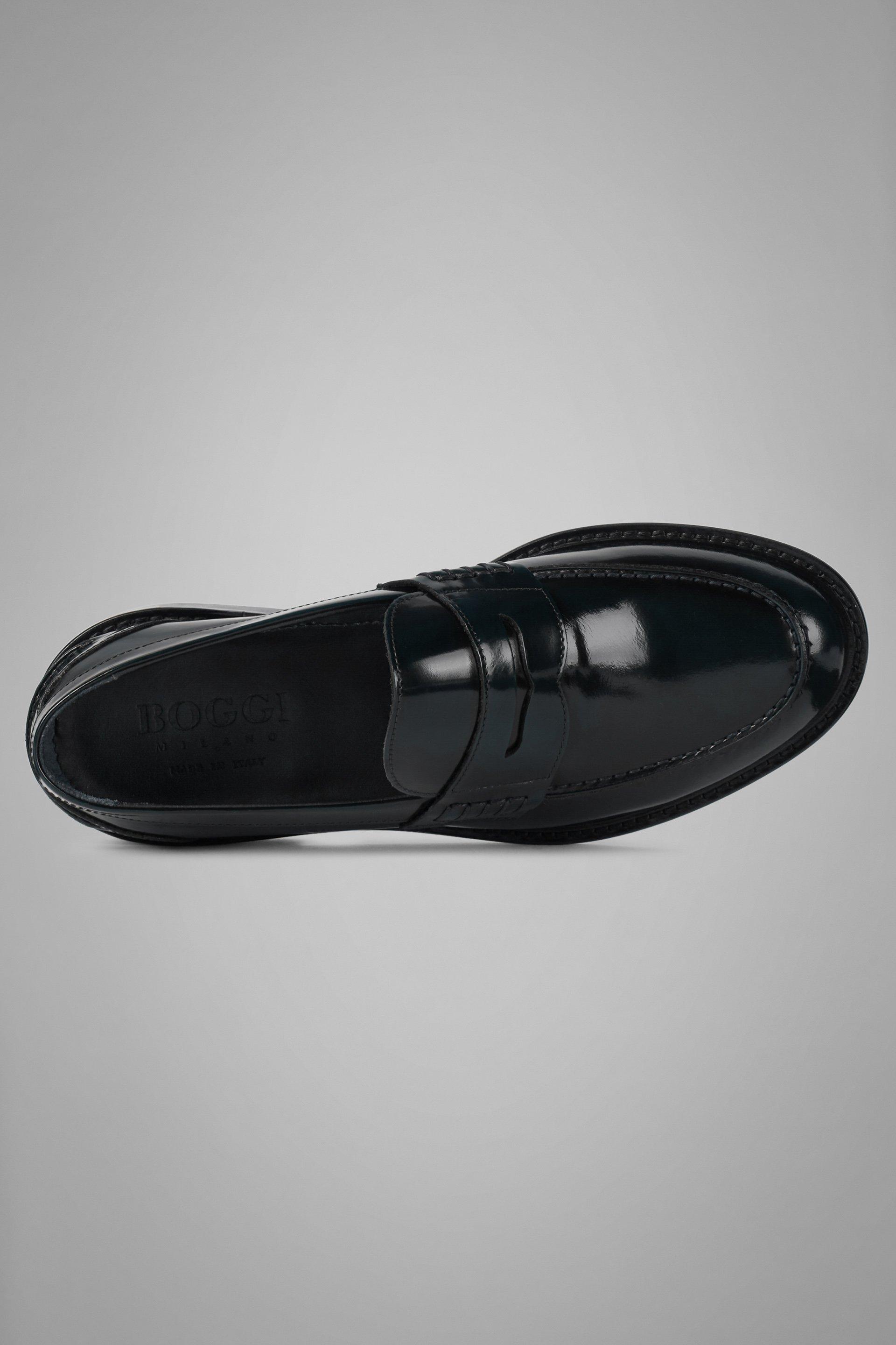 Navy Brushed Leather Loafers, , large image number 5