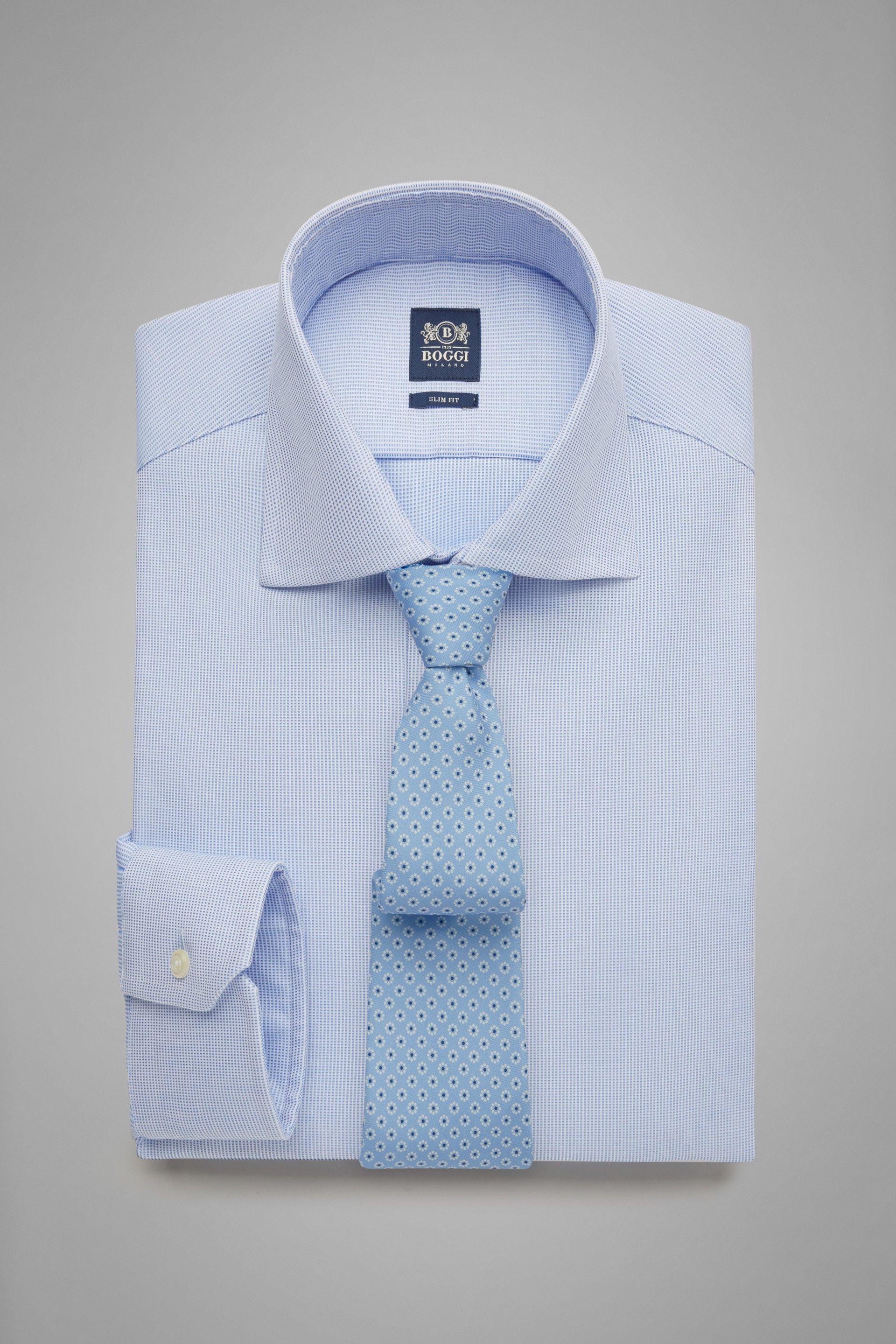 Light blue Slim Fit Sky Blue Shirt With Windsor Collar, Light blue, medium