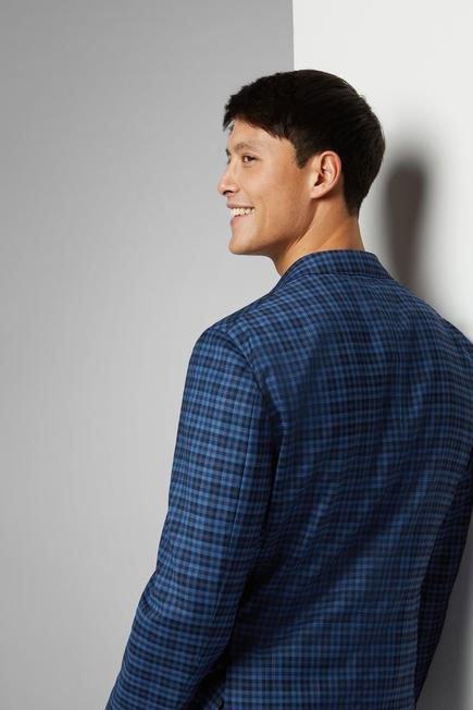 Blue Wool Blend Aria Blazer, , large image number 4