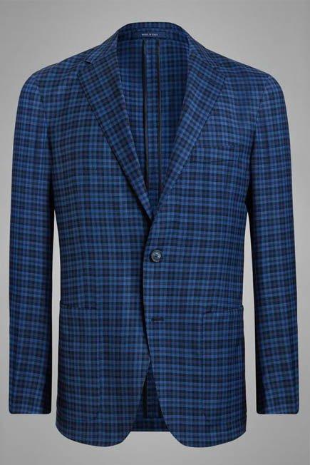 Blue Wool Blend Aria Blazer, , large image number 7