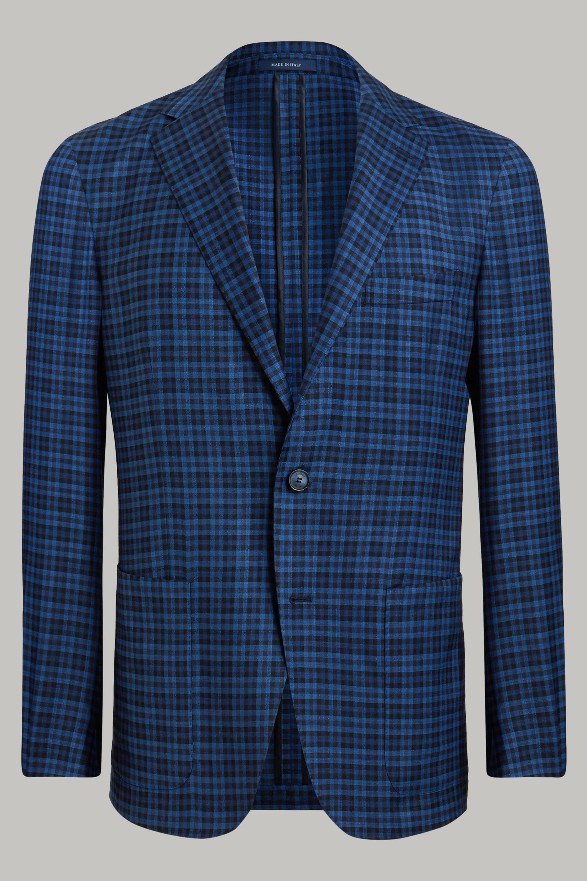 Blue Wool Blend Aria Blazer, , large image number 8
