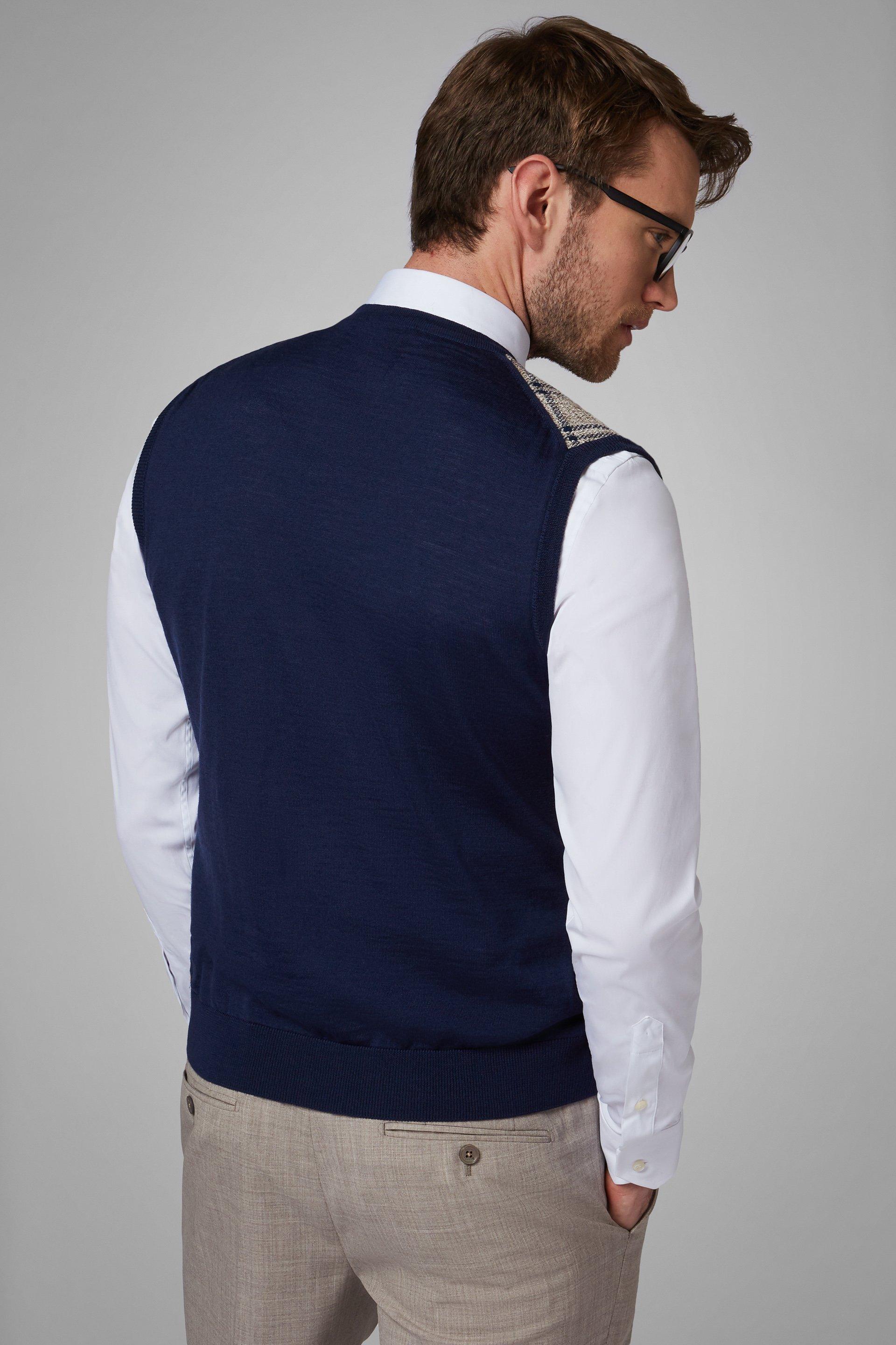 Navy Slim Gilet, , large image number 1