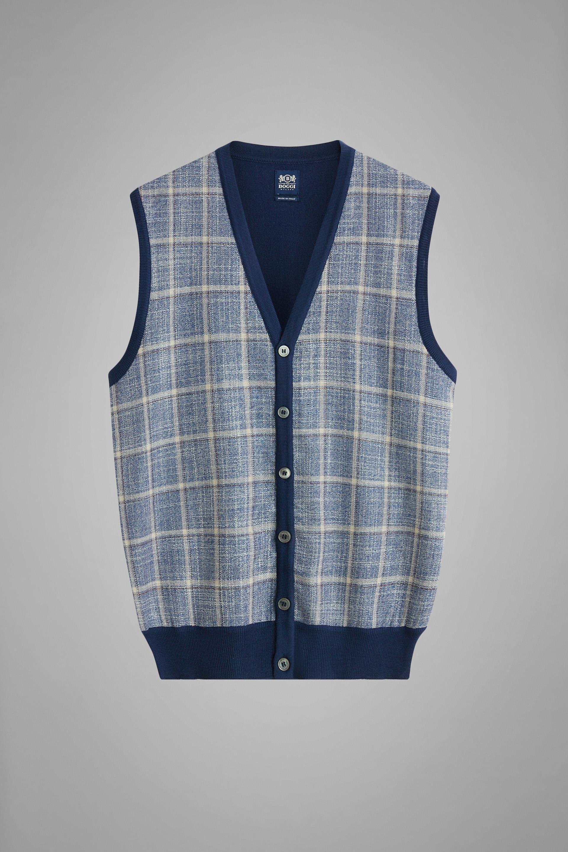 Blue Slim Gilet, , large image number 4