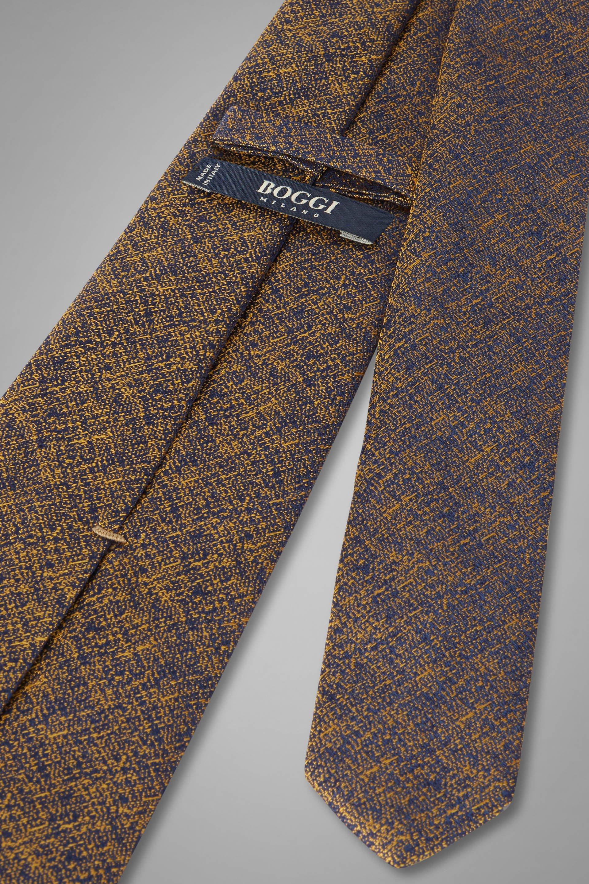 Blue Gold Plain Silk Jacquard Tie, , large image number 1