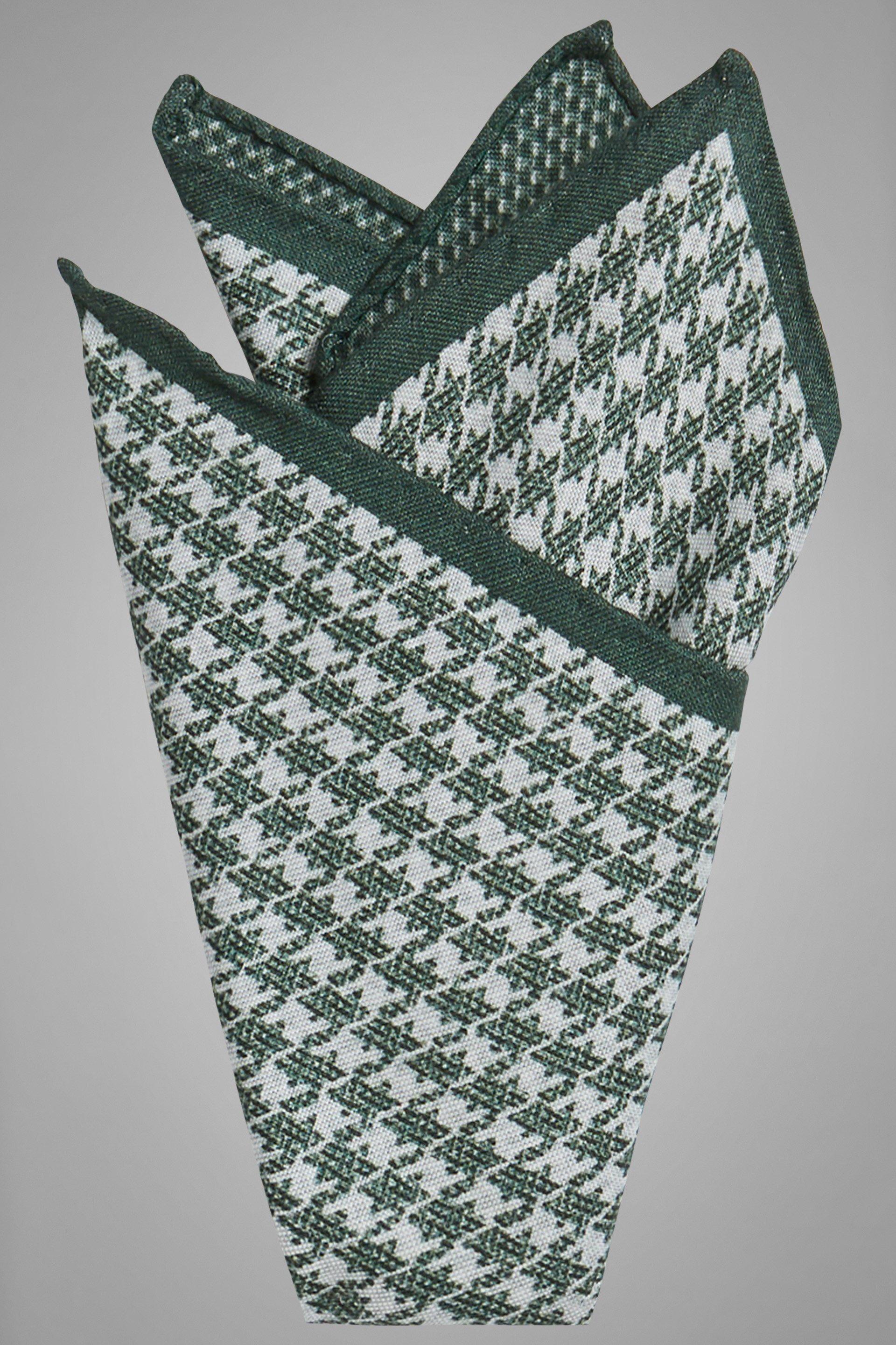 Green Double-Sided Printed Silk Pocket Square, Green, large image number 1