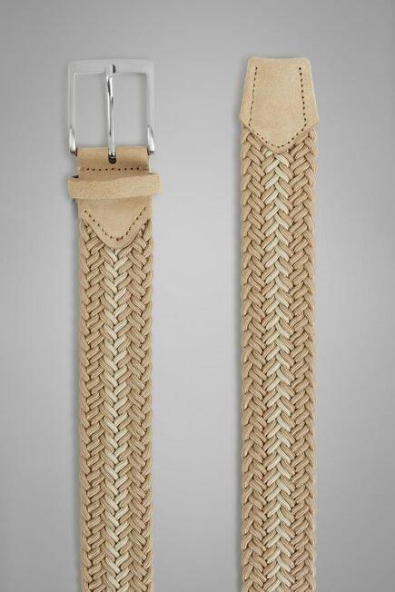 Beige Two-Tone Woven Stretch Viscose Belt, , large image number 4