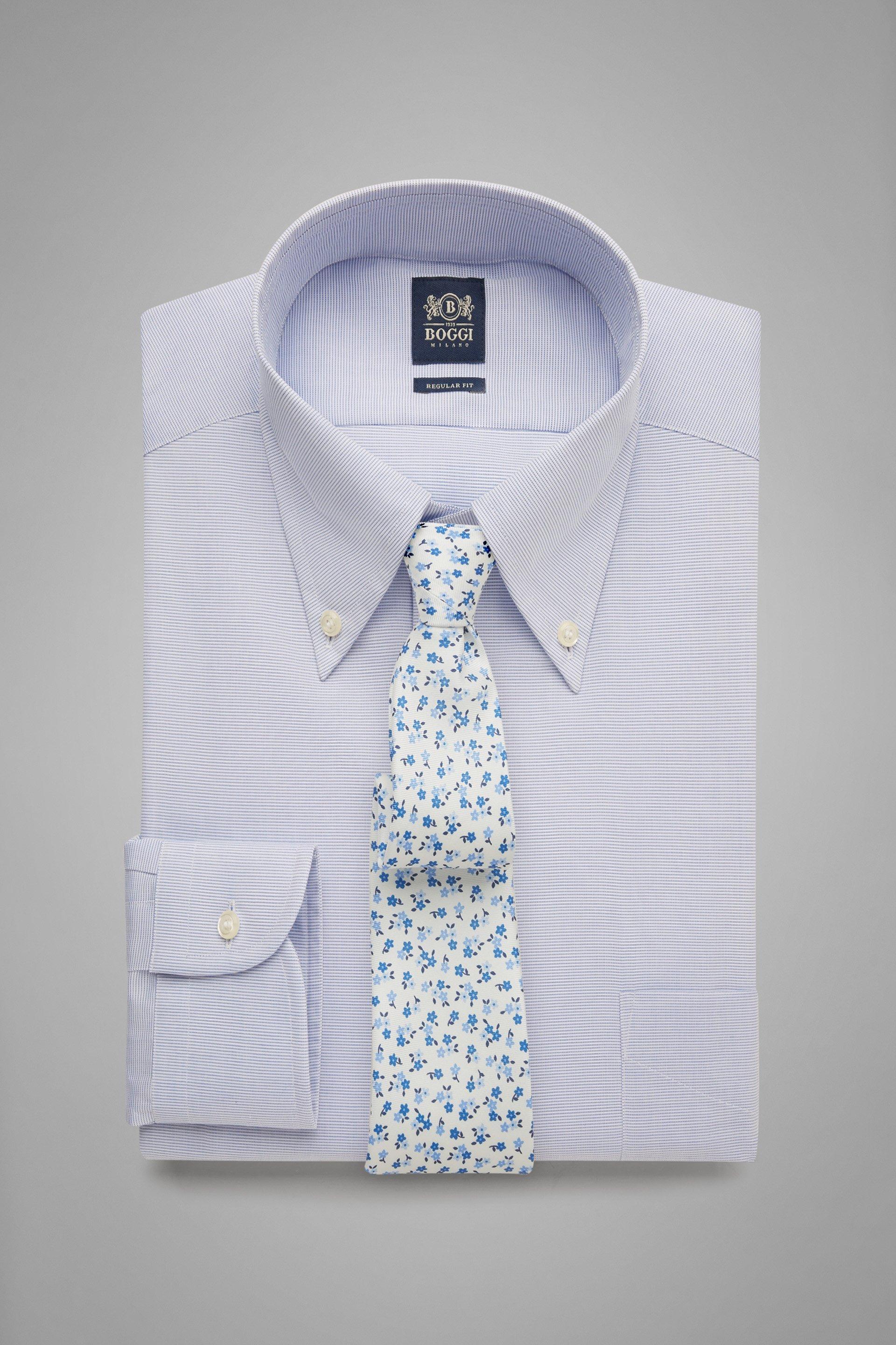 Light blue Regular Fit Sky Blue Shirt With Boston Collar, Light blue, medium