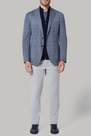 Boggi Milano - Denim Blue Printed Wool Jersey Como Blazer For Men - Regular