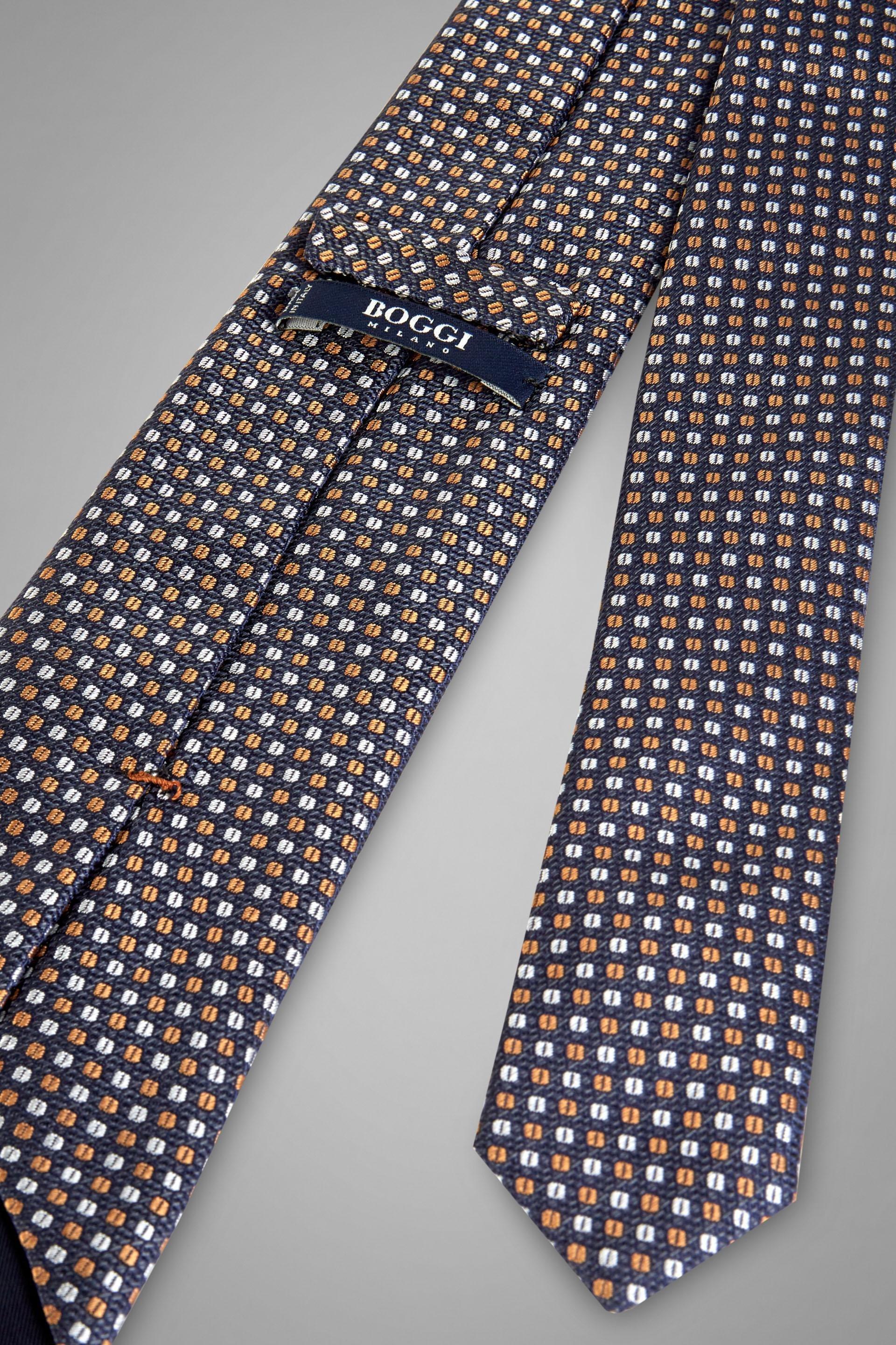 Blue Patterned Silk Jacquard Tie For Men, , large image number 1