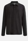 Boggi Milano - Black Long-Sleeved Cotton/Tencel Polo Shirt For Men - Regular
