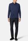 Boggi Milano - Navy Blue Long-Sleeved Polartec Power Dry Polo Shirt For Men - Regular