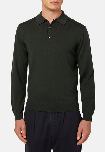 Boggi Milano - Green Extra Fine Merino Wool Polo Shirt For Men