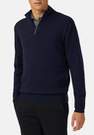 Boggi Milano - Navy Wool/Cashmere Half Zip Jumper For Men