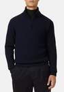 Boggi Milano - Blue Navy Merino Wool Half Zip Jumper For Men