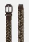 Boggi Milano - Brown/Green Stretch Woven Leather And Cotton Belt For Men