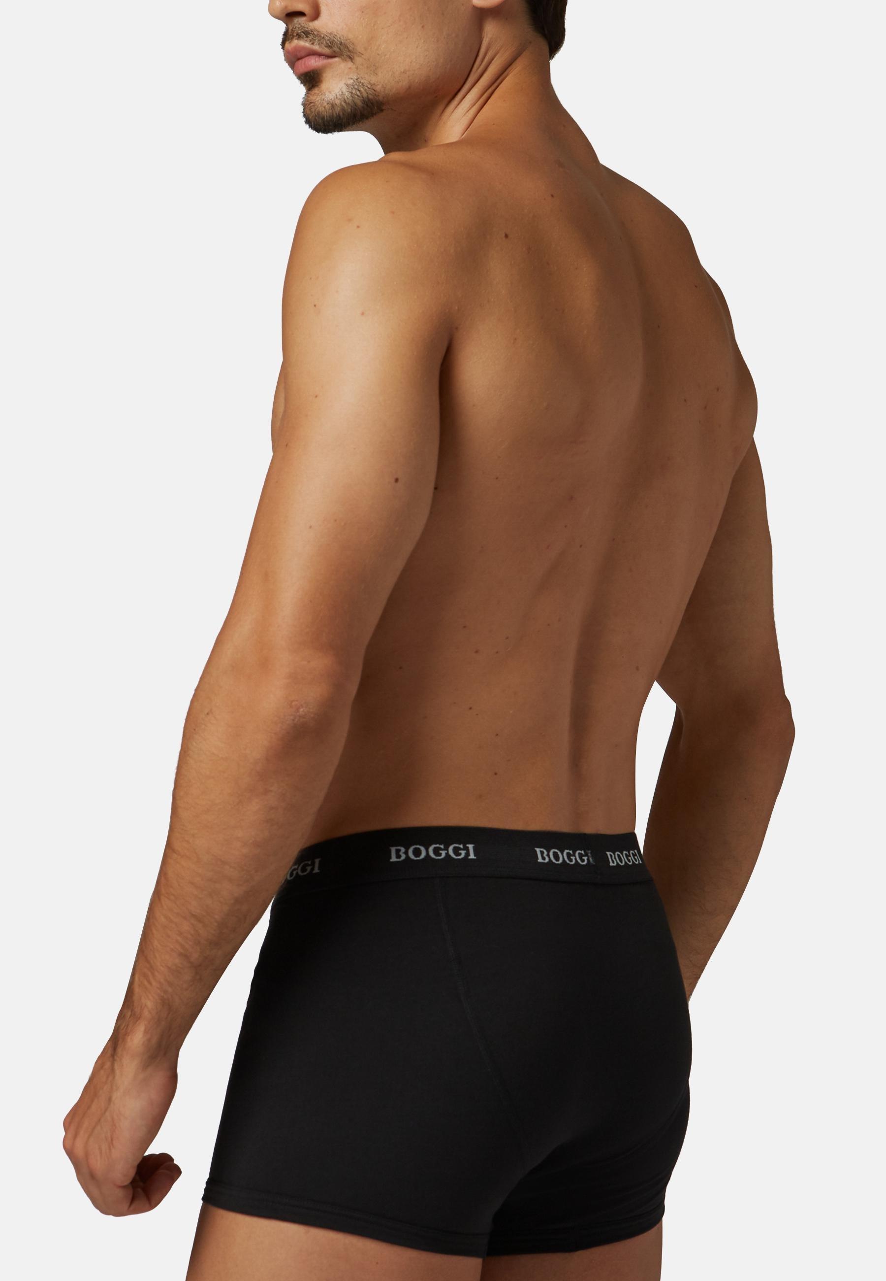 Boxer Shorts in Stretch Cotton Jersey, Black, Black, medium