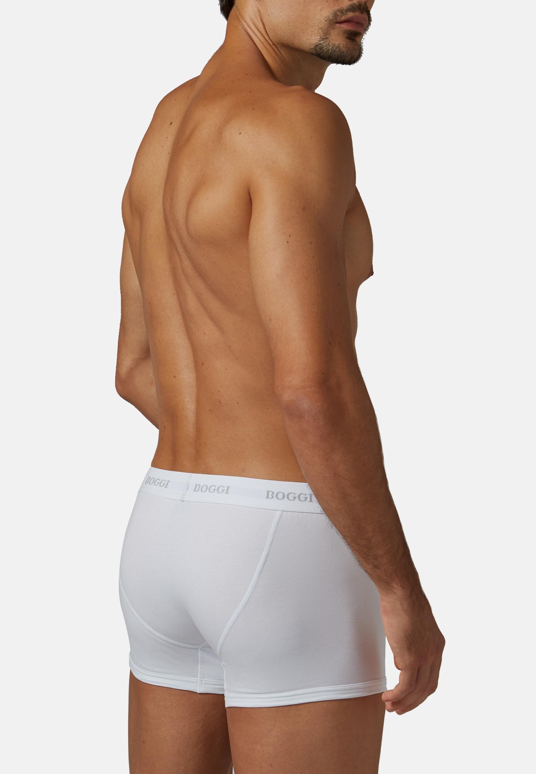 Boggi Milano White Stretch Cotton Jersey Boxer Shorts