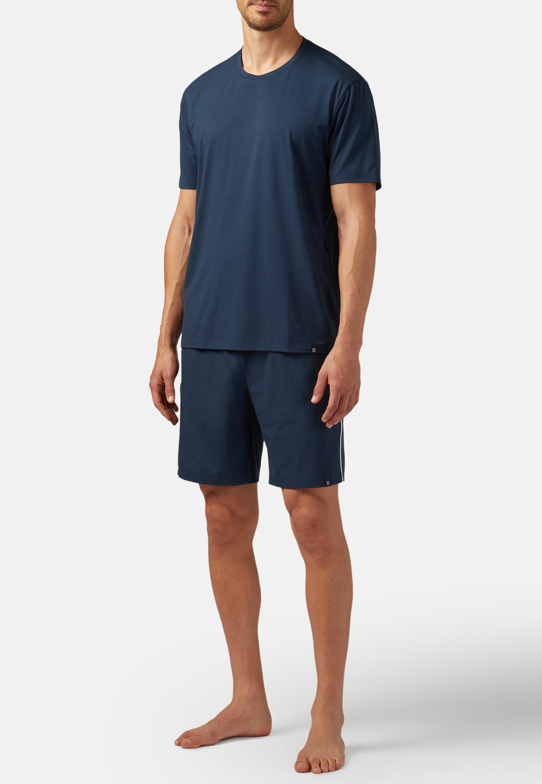 Viscose Blend Pyjama T-Shirt Blue, , large image number 0