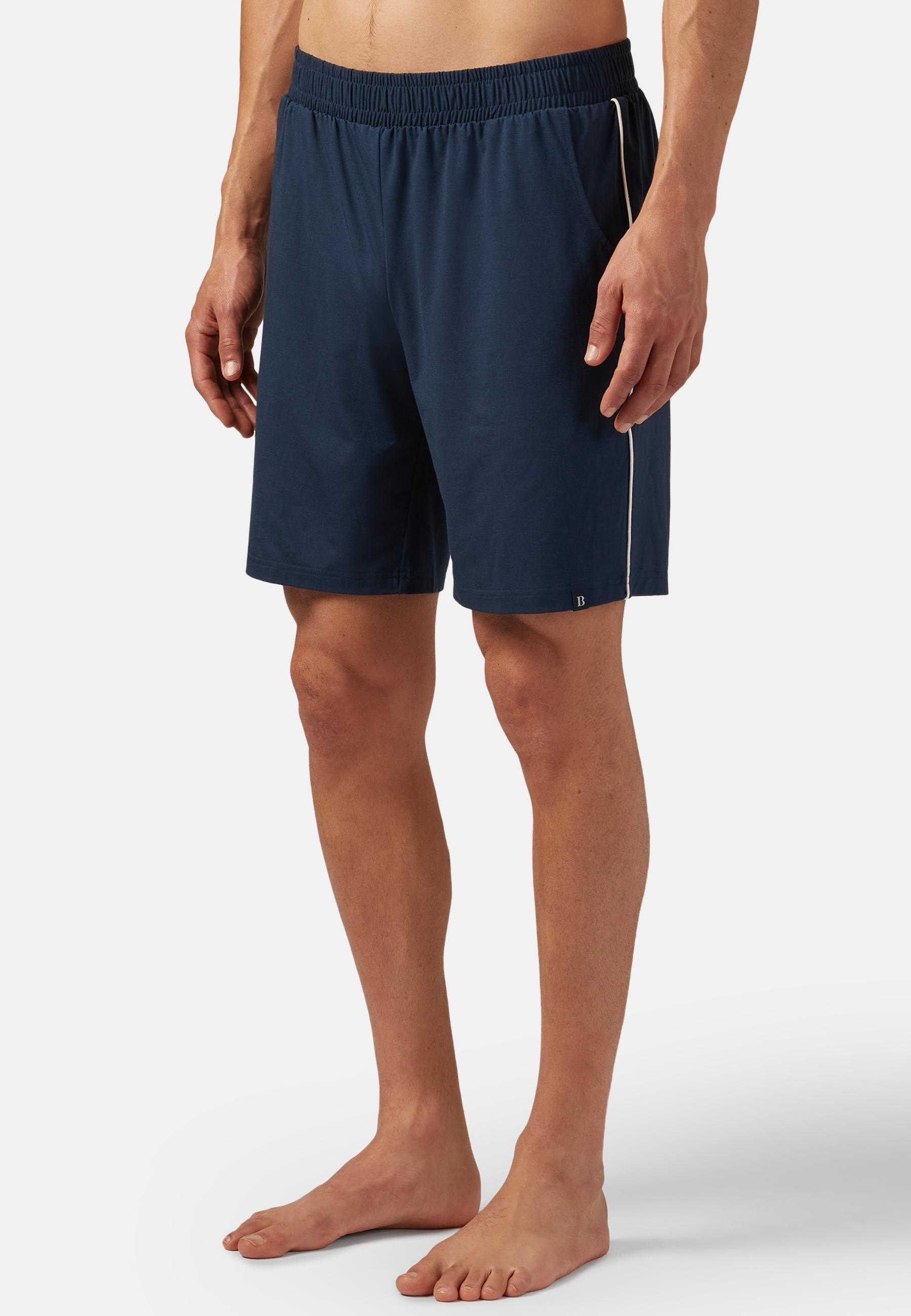 Viscose Blend Pyjama Bermuda Shorts Blue, , large image number 1