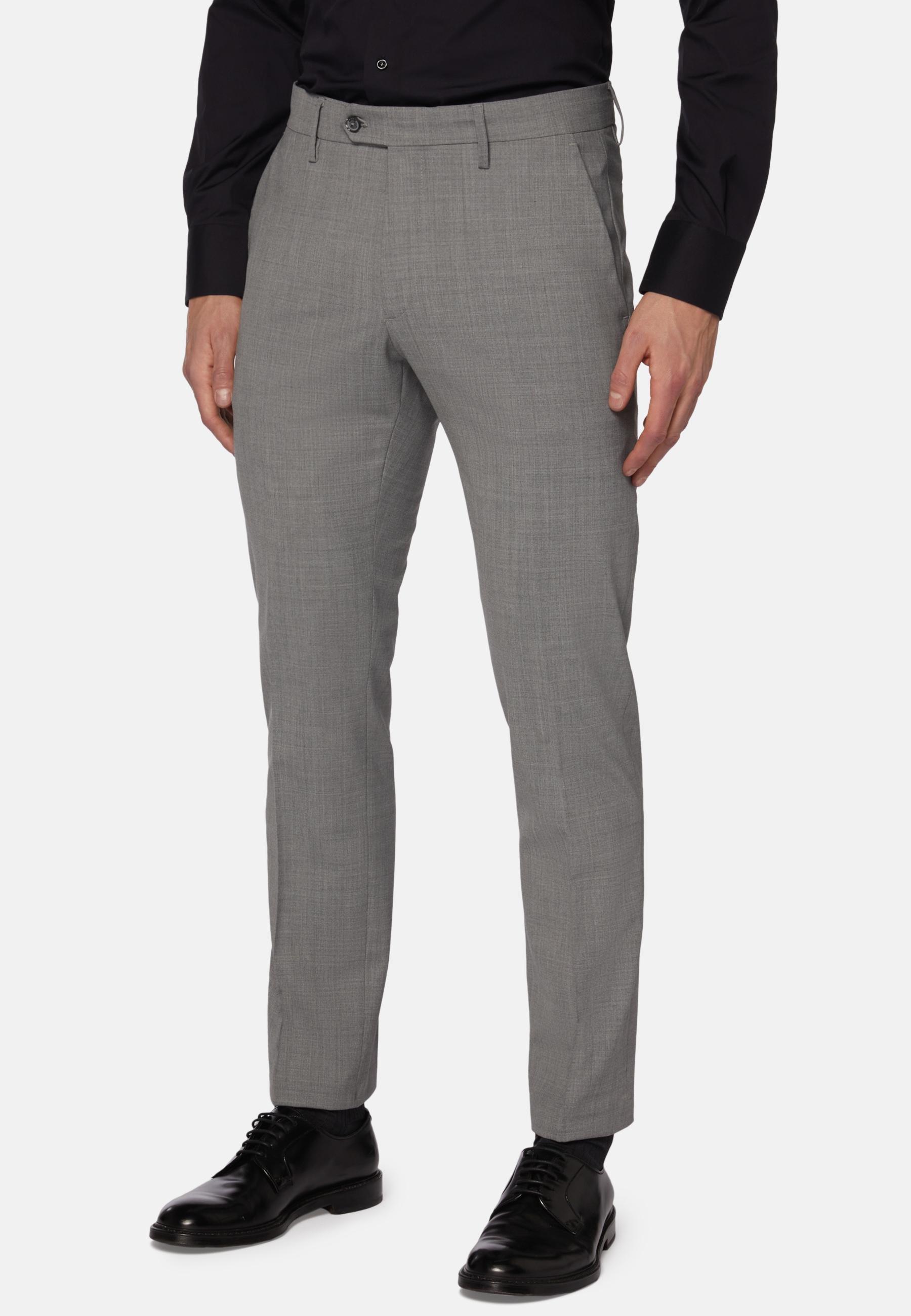 Boggi Milano - Grey Washable Wool Stretch Trousers