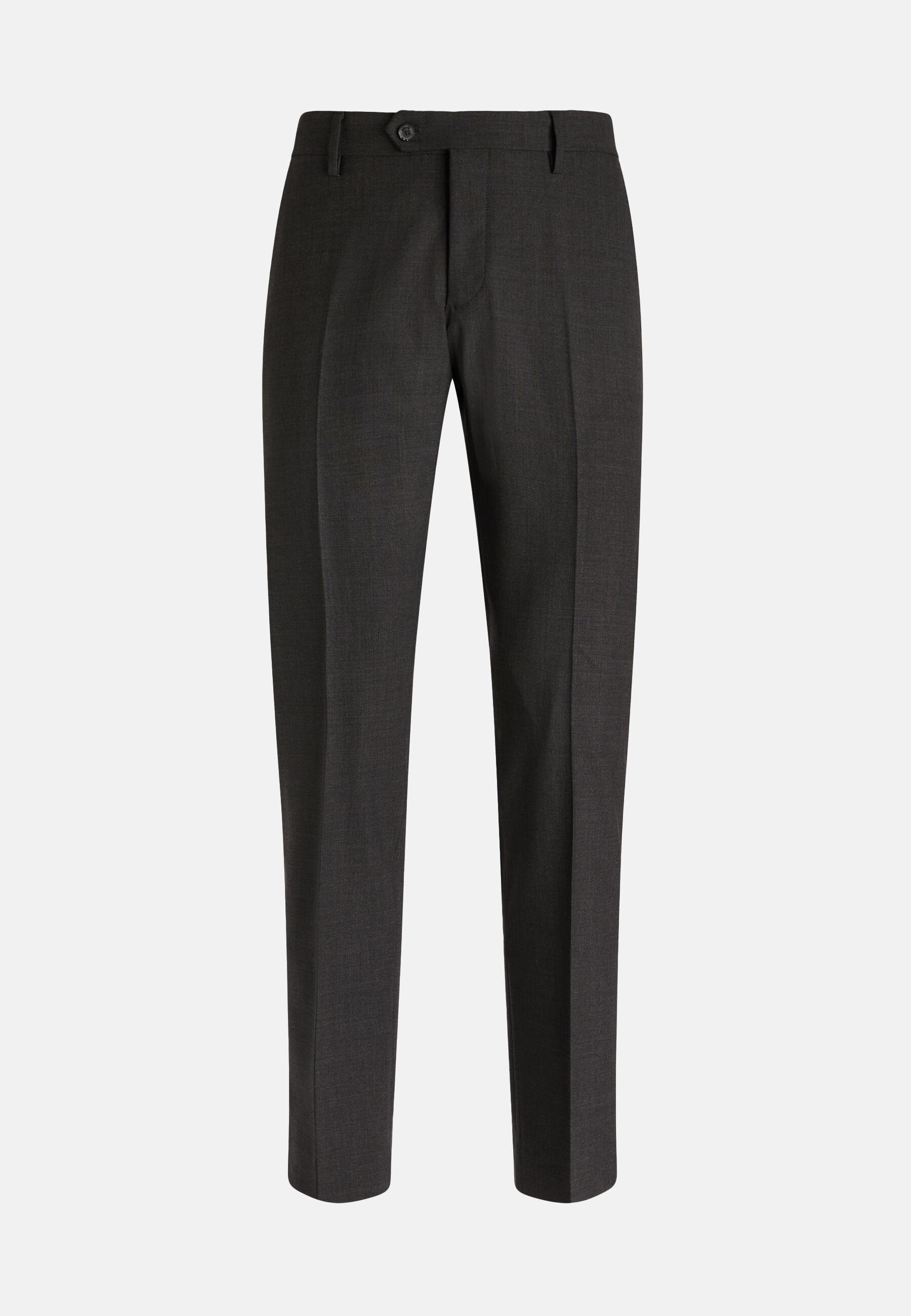 Trousers in Washable Wool Stretch, Charcoal, Charcoal, large image number 2