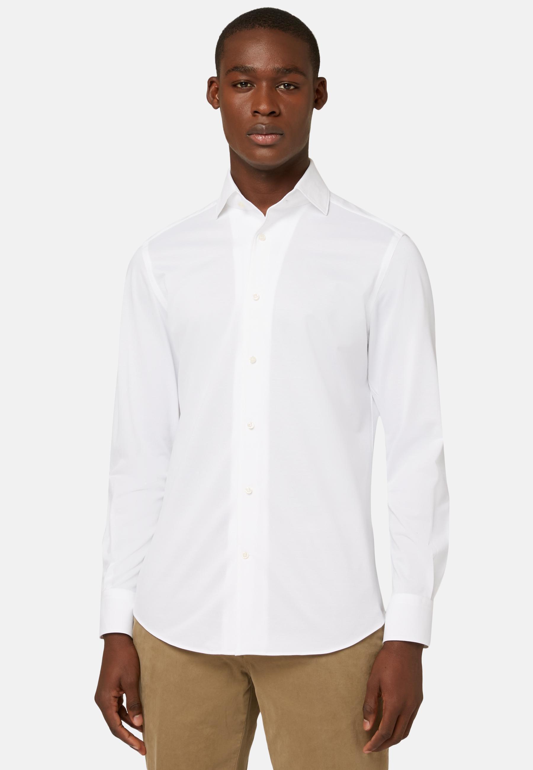 Polo Shirt in Regular Fit Japanese Jersey, White, White, large image number 0