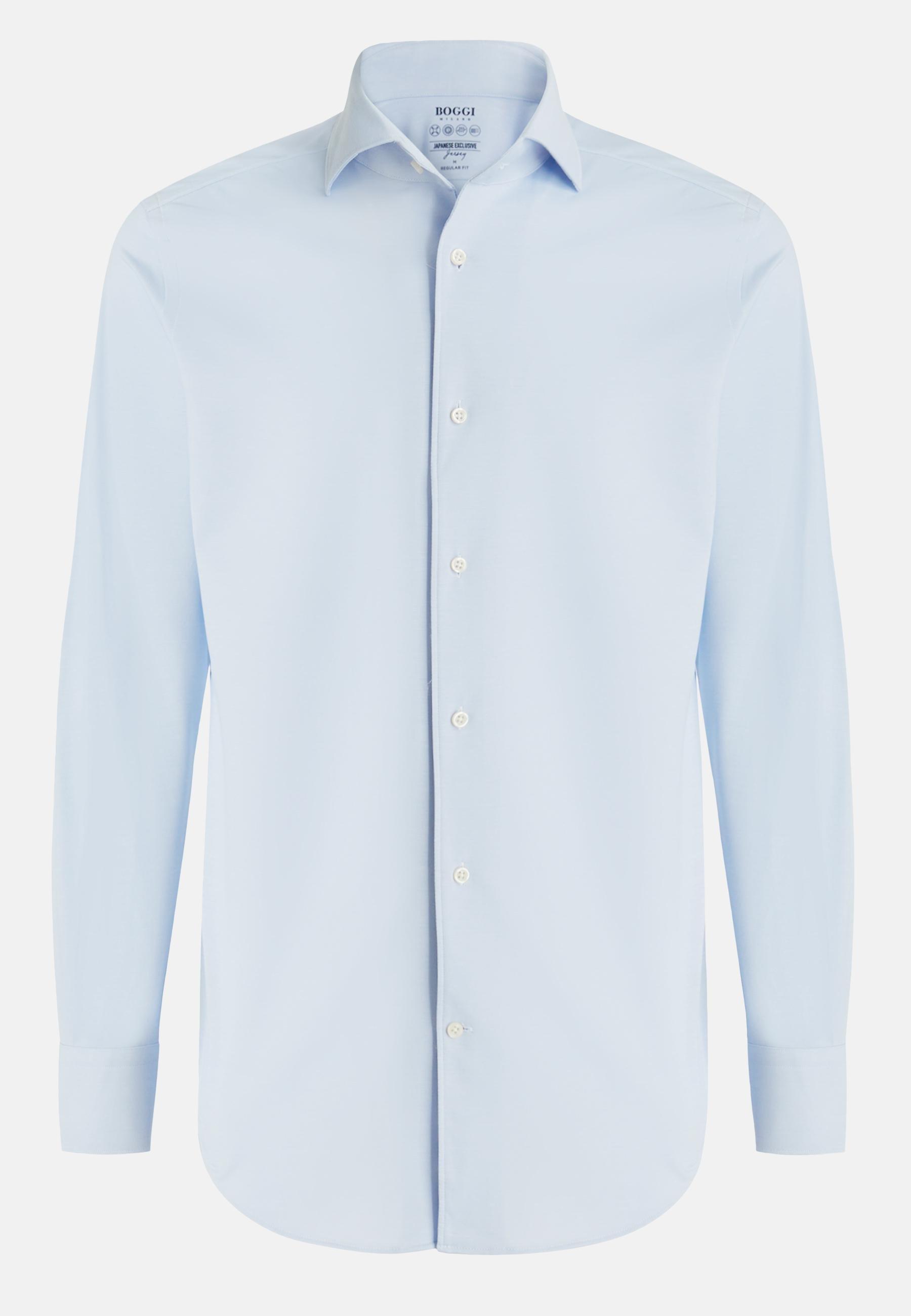 Regular Fit Japanese Jersey Polo Shirt Blue, Light Blue, large image number 8