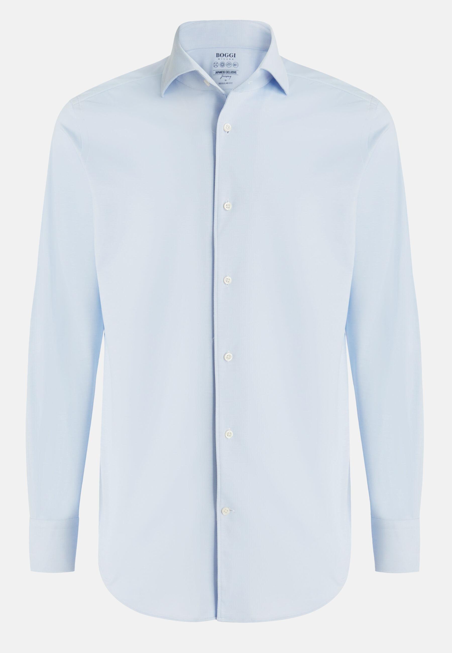 Regular Fit Japanese Jersey Polo Shirt Blue, Light Blue, large image number 9