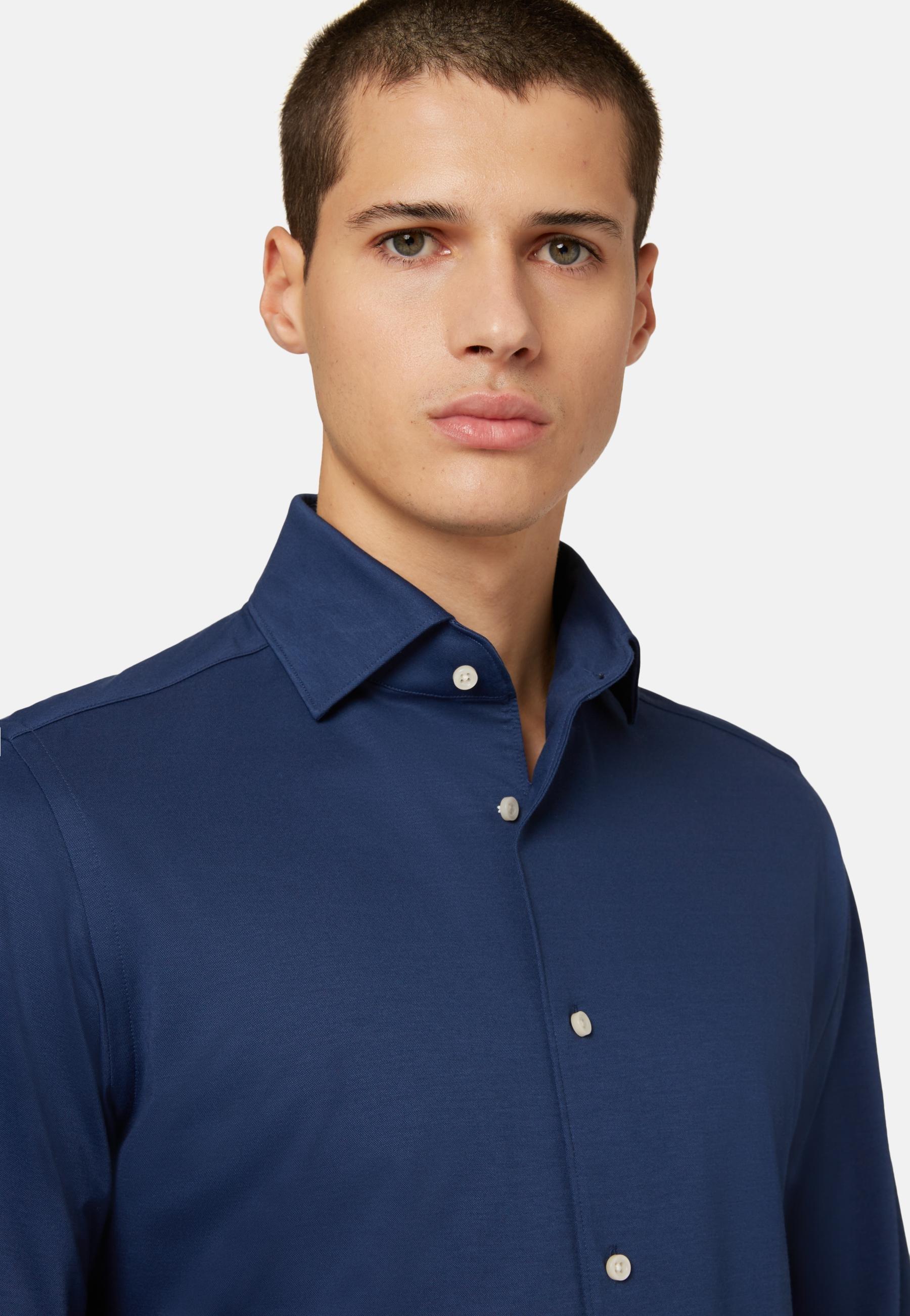 Regular Fit Japanese Jersey Polo Shirt Blue, 3901_NAVY, medium