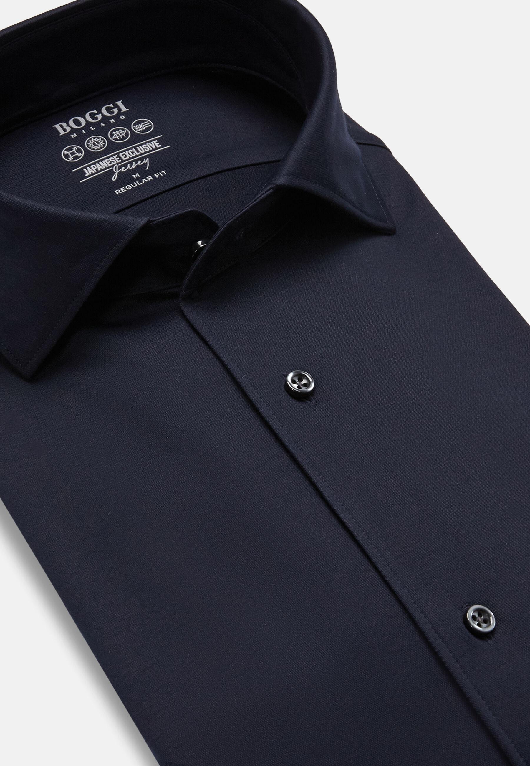 Regular fit japanese jersey polo shirt Dark Navy, 3901_NASC, large image number 7