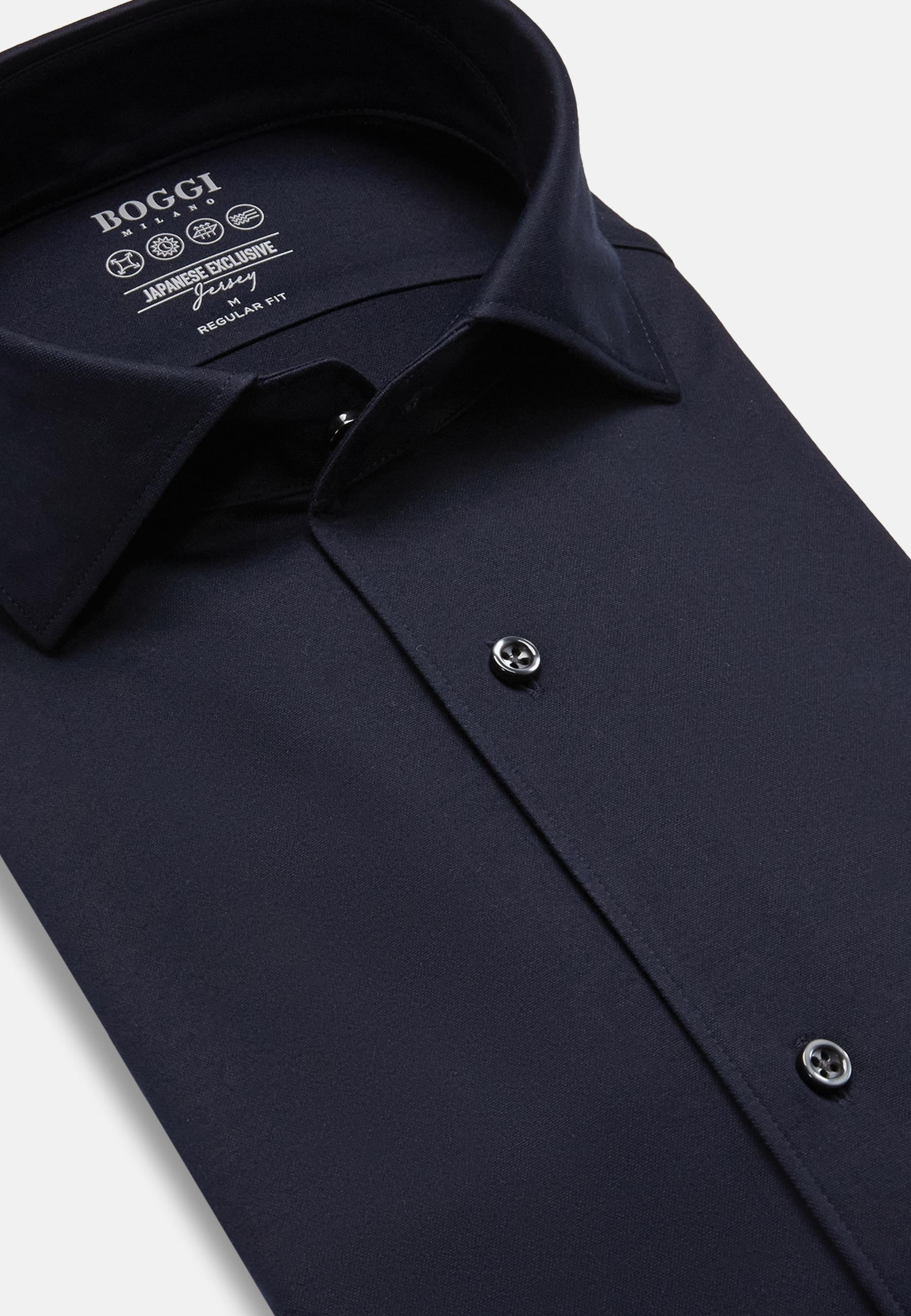 Regular fit japanese jersey polo shirt Blue, DARK NAVY, large image number 8