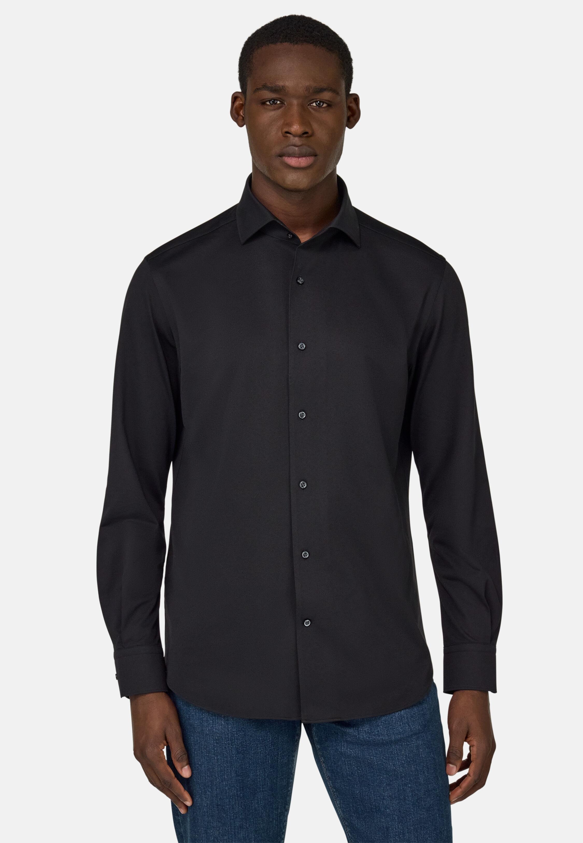 Regular Fit Japanese Jersey Polo Shirt Black, 3901_BLAC, medium