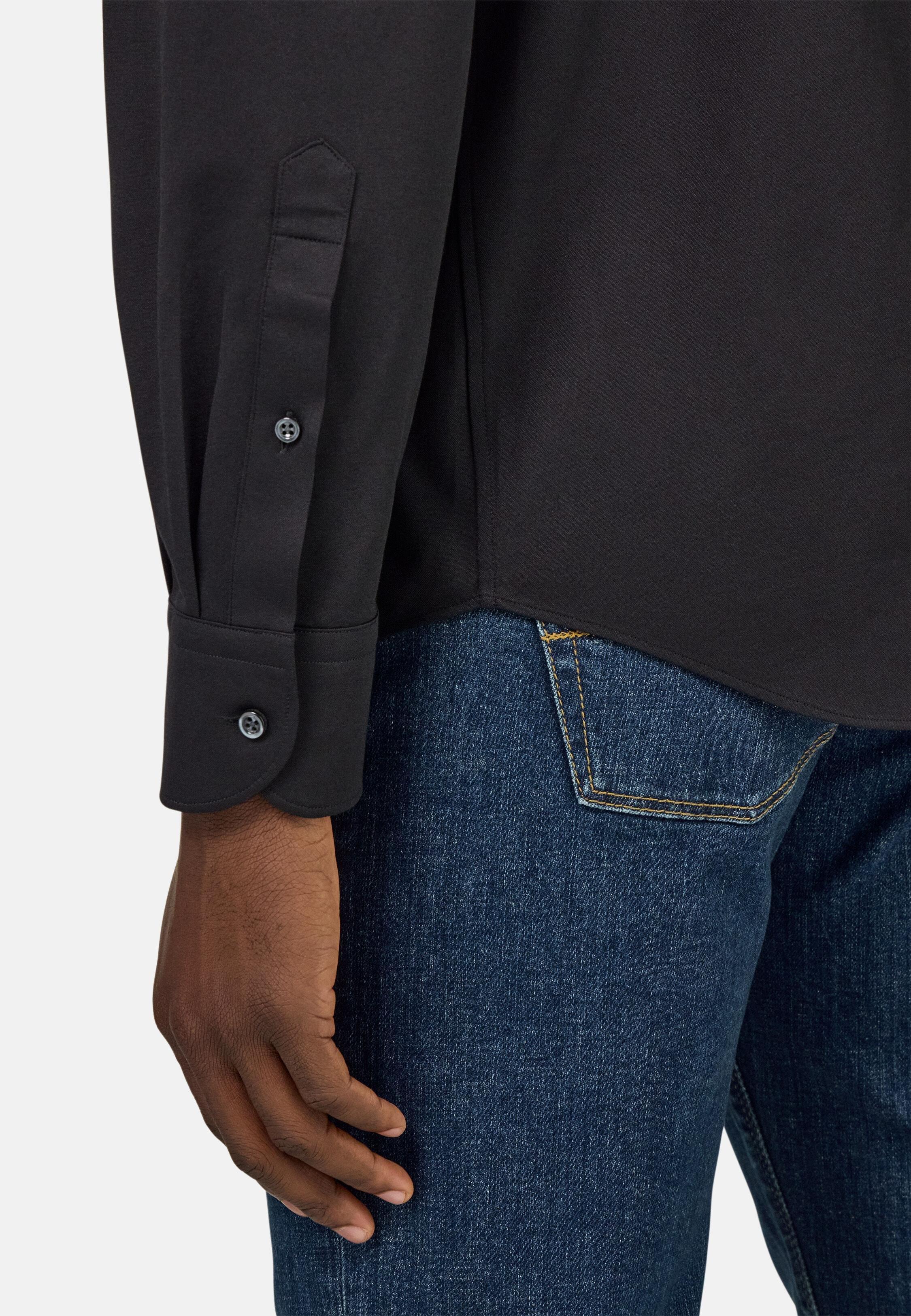 Regular Fit Japanese Jersey Polo Shirt Black, 3901_BLAC, medium